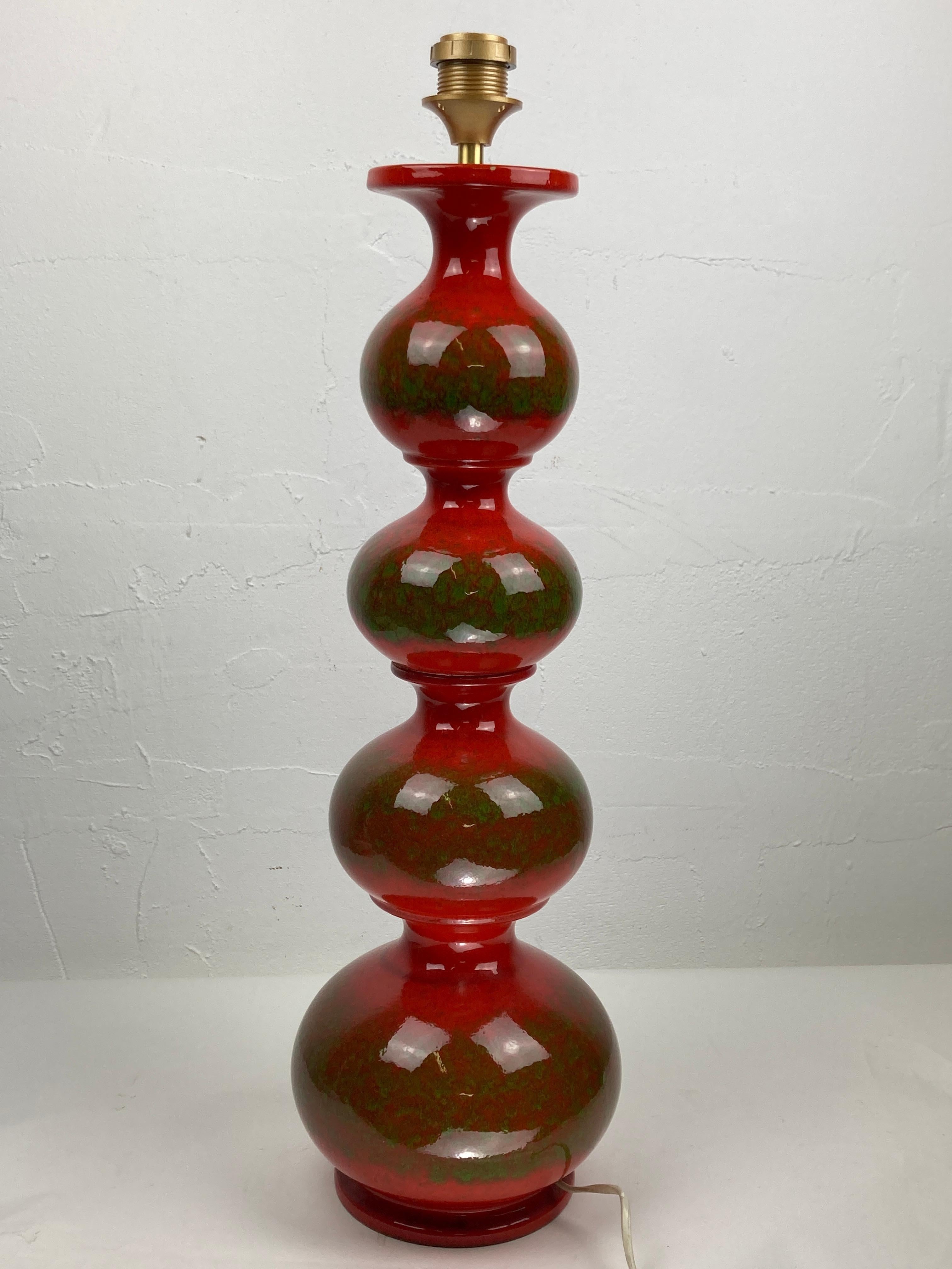 Mid-20th Century Ceramic bubbly wavy floor or table lamp by Kaiser Leuchten, 1960s For Sale