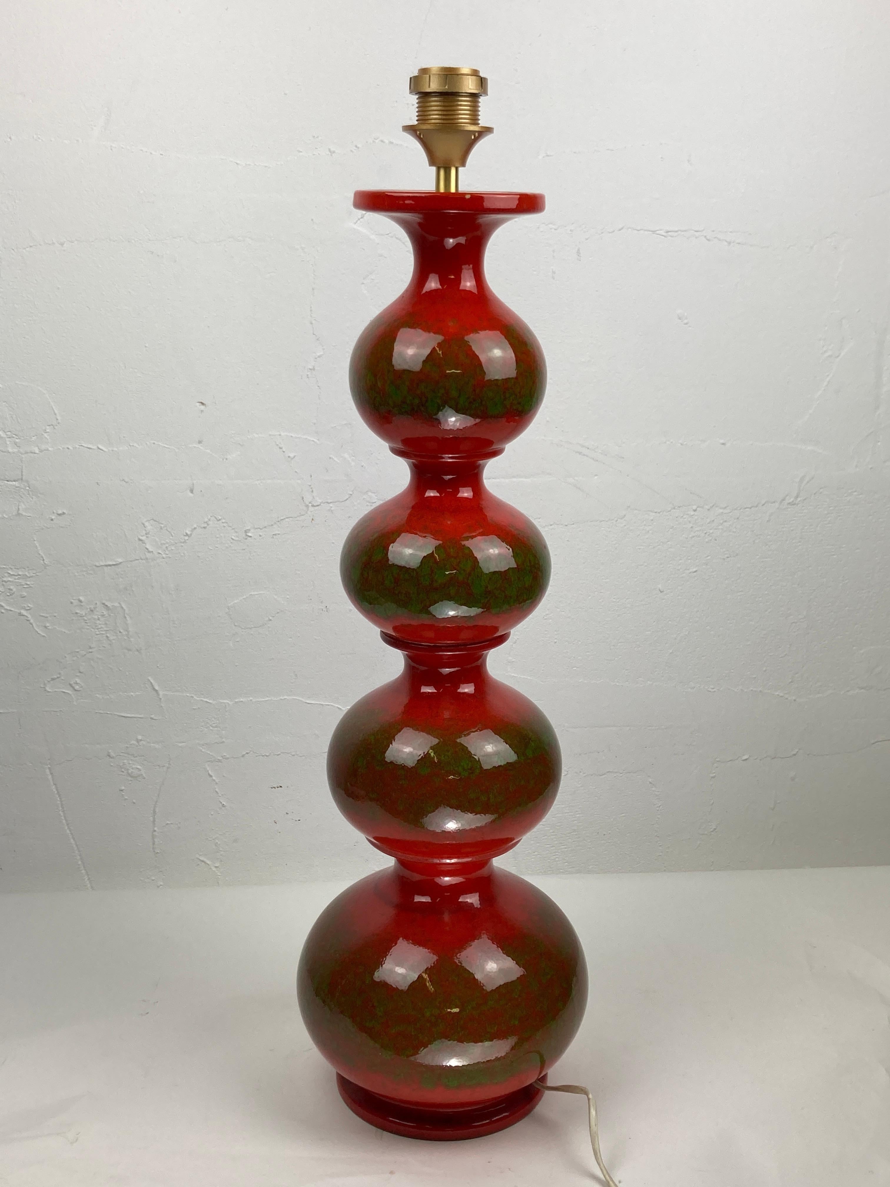Ceramic bubbly wavy floor or table lamp by Kaiser Leuchten, 1960s For Sale 2