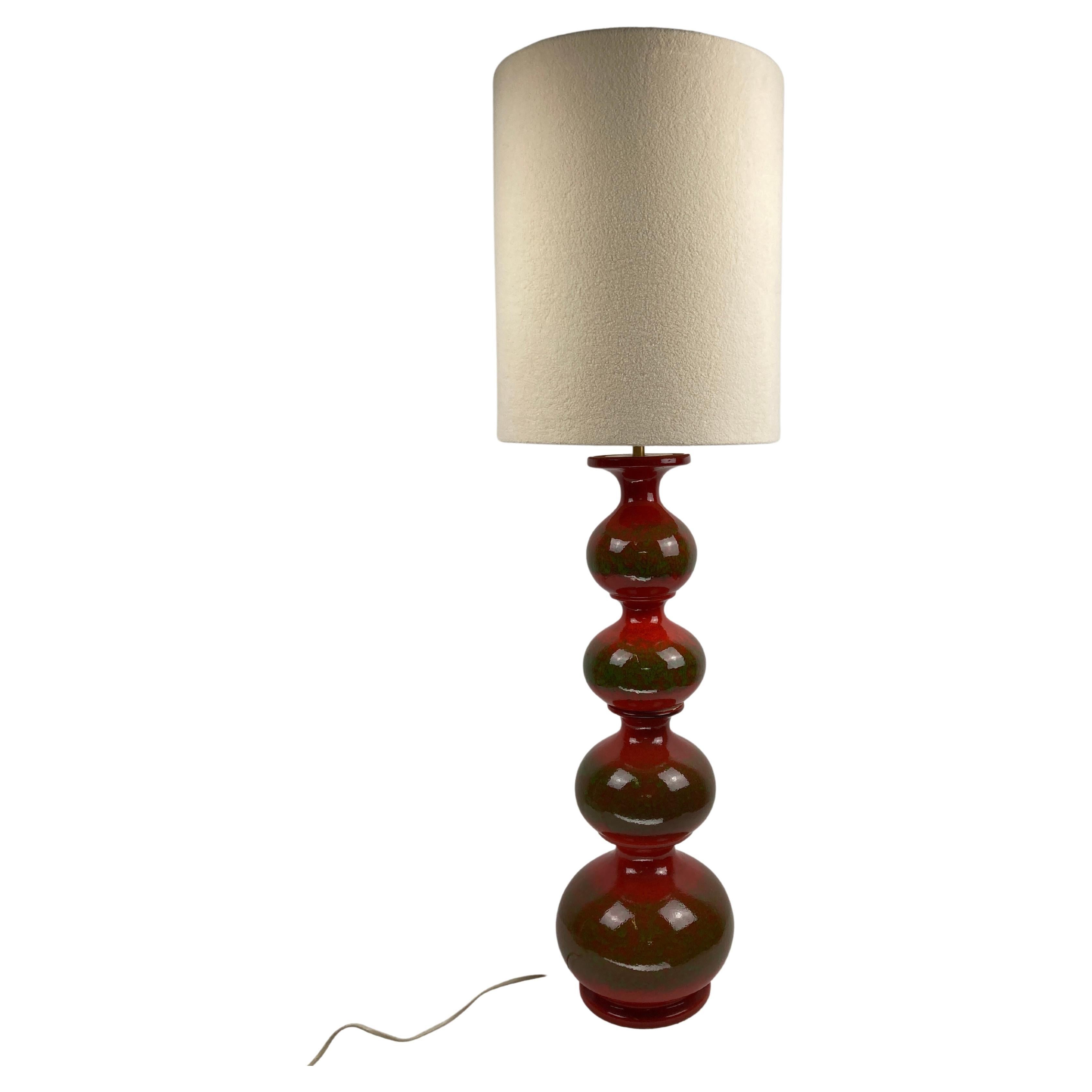 Ceramic bubbly wavy floor or table lamp by Kaiser Leuchten, 1960s For Sale