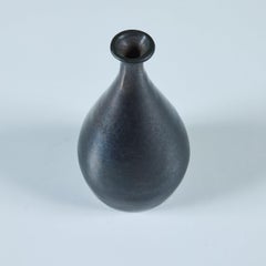 Ceramic Bud Vase in Dark Charcoal Matte Glaze by Kristian
