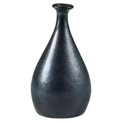 Ceramic Bud Vase in Dark Charcoal Matte Glaze by Kristian