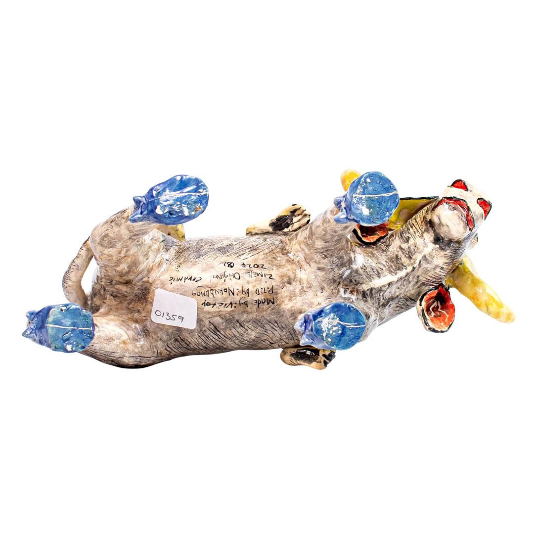 Ceramic Buffalo Bushbaby  Rider, Hand  made in South Africa In New Condition For Sale In North Miami, FL