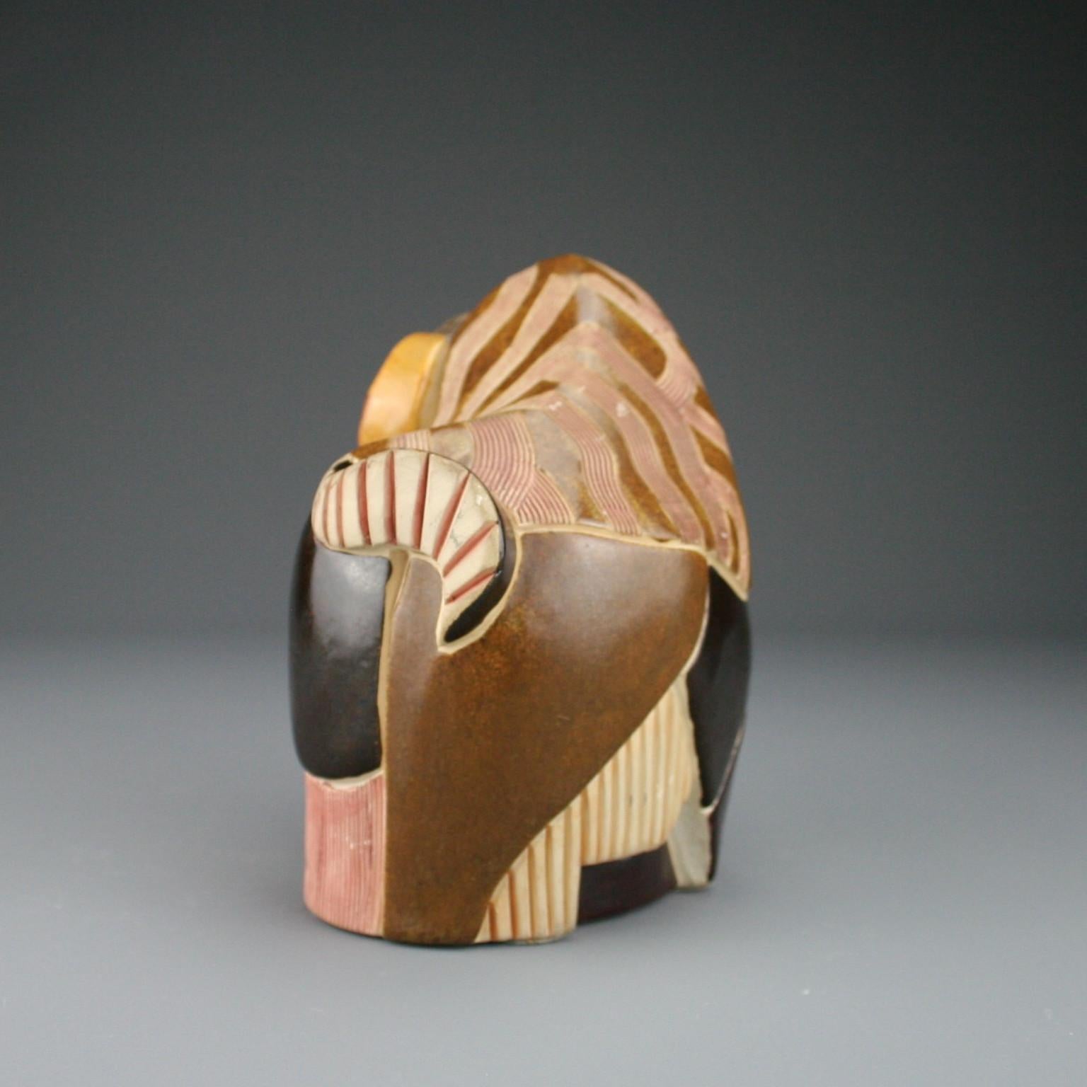 Mid-Century Modern Ceramic buffalo by Artesania Rinconada – Uruguay – c. 1970’s For Sale