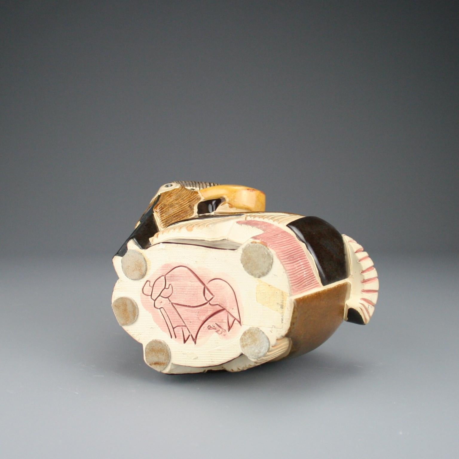 Uruguayan Ceramic buffalo by Artesania Rinconada – Uruguay – c. 1970’s For Sale