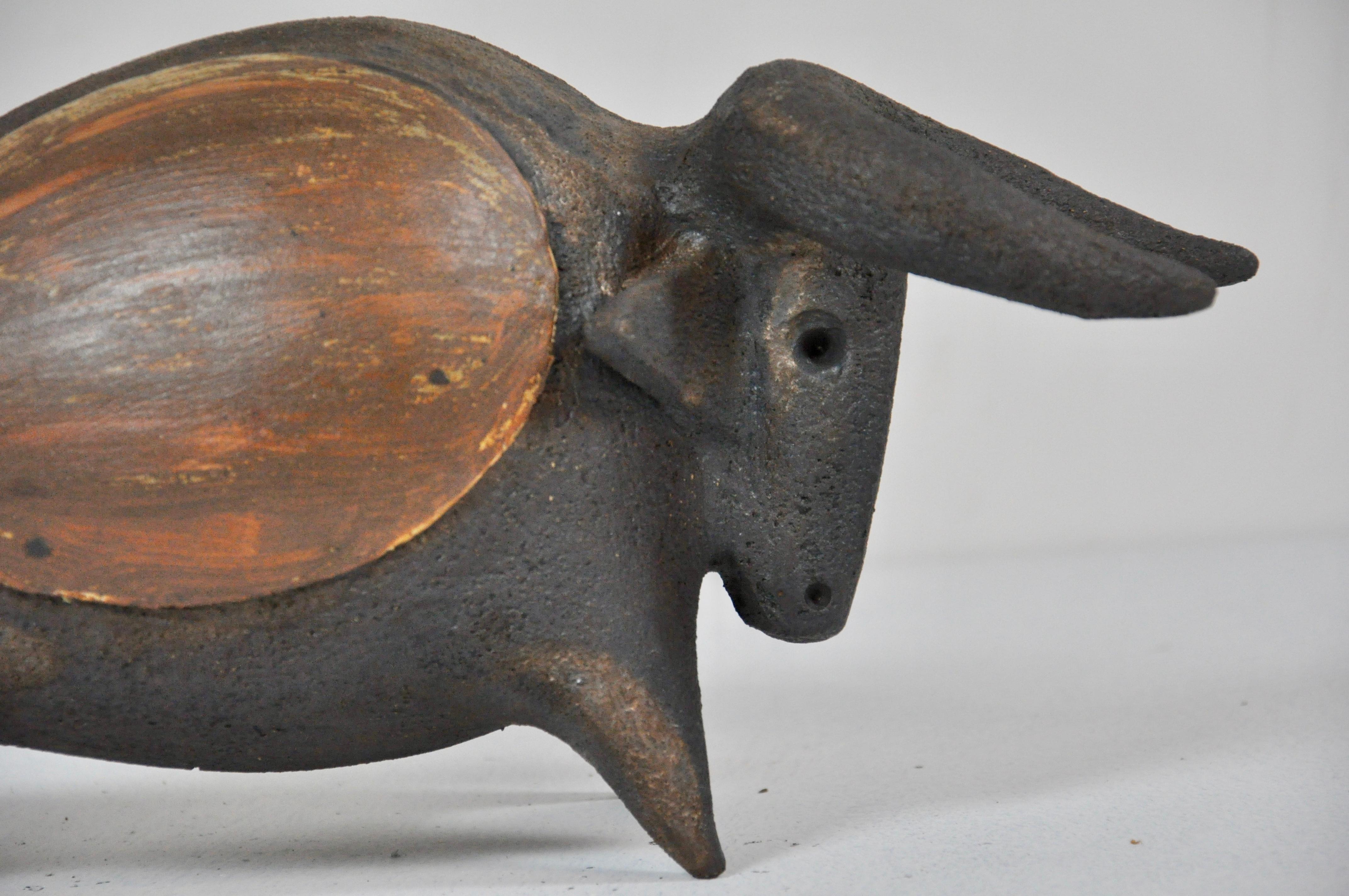 Ceramic bull by Dominique Pouchain, 2000s.