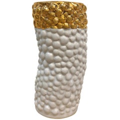 Ceramic Bumpy Vase with 22 Karat Gold Luster by Isabel Halley