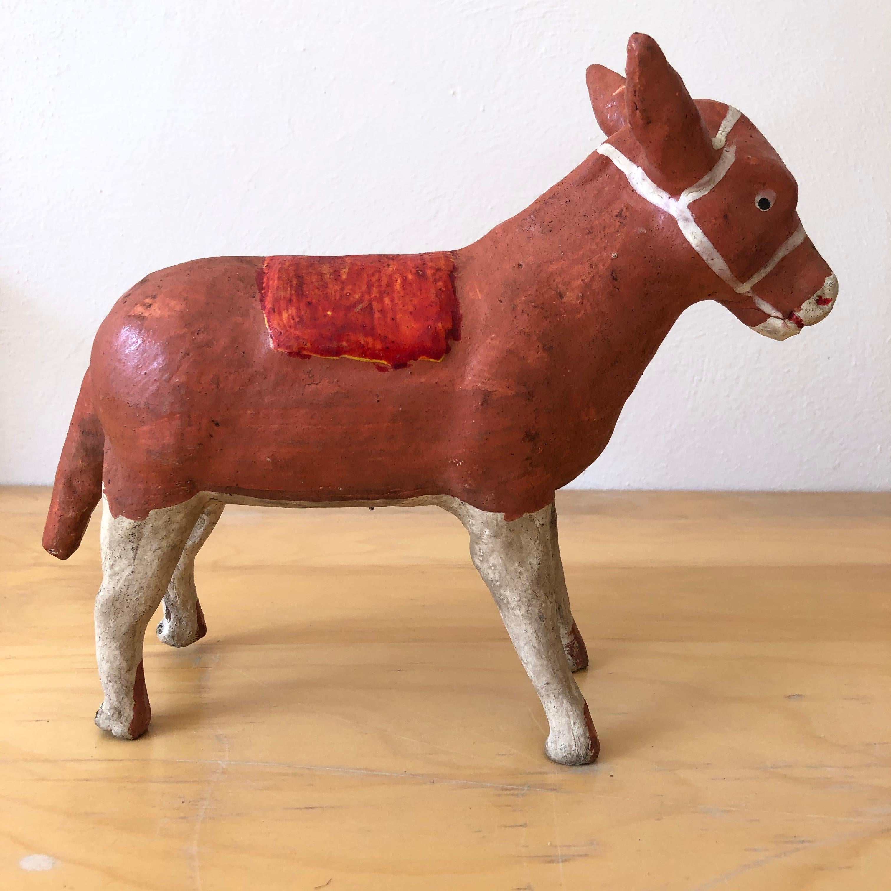 Hand-Painted Ceramic Burro from Mexico