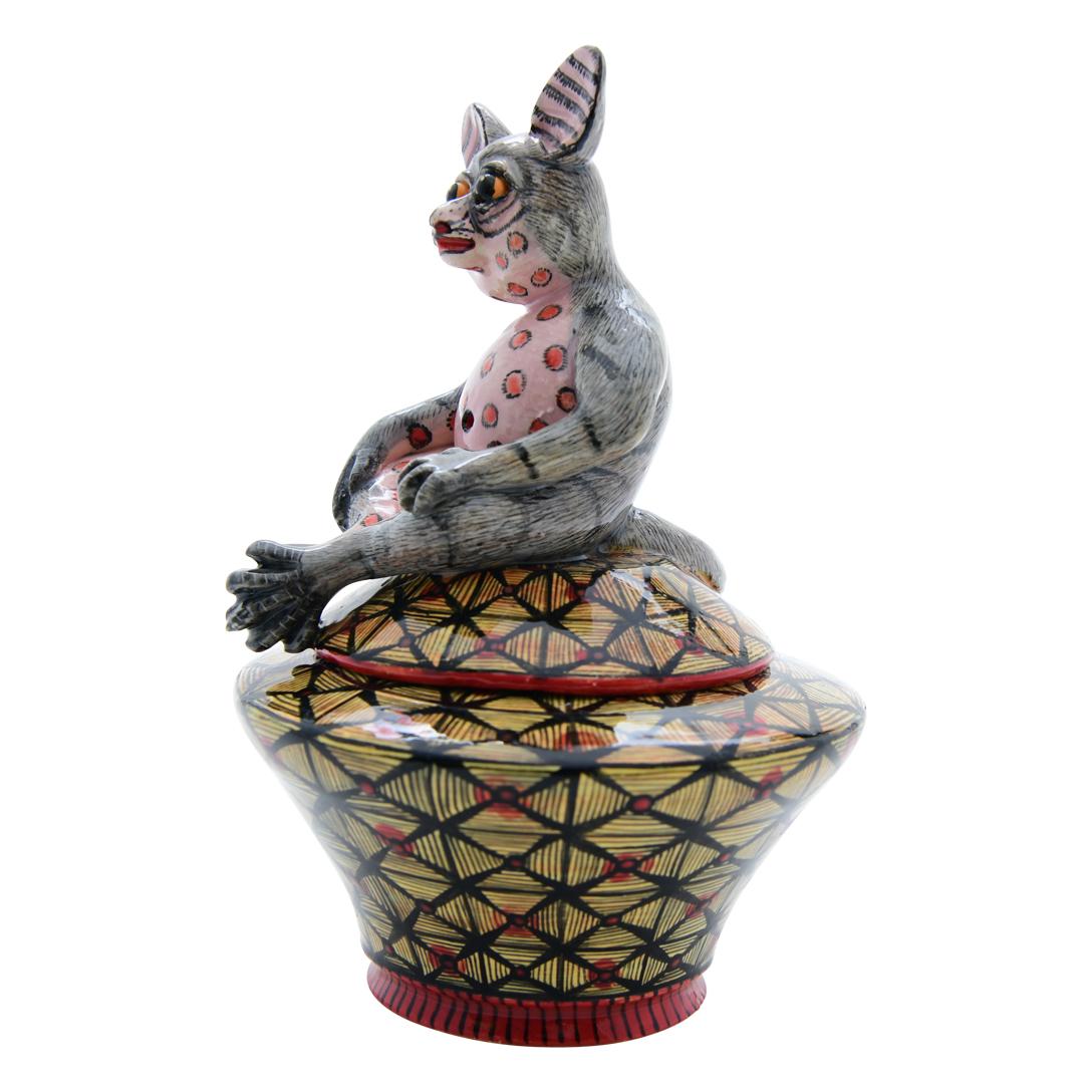 South African Ceramic Bush Baby Jewelry Box  , hand made in South Africa