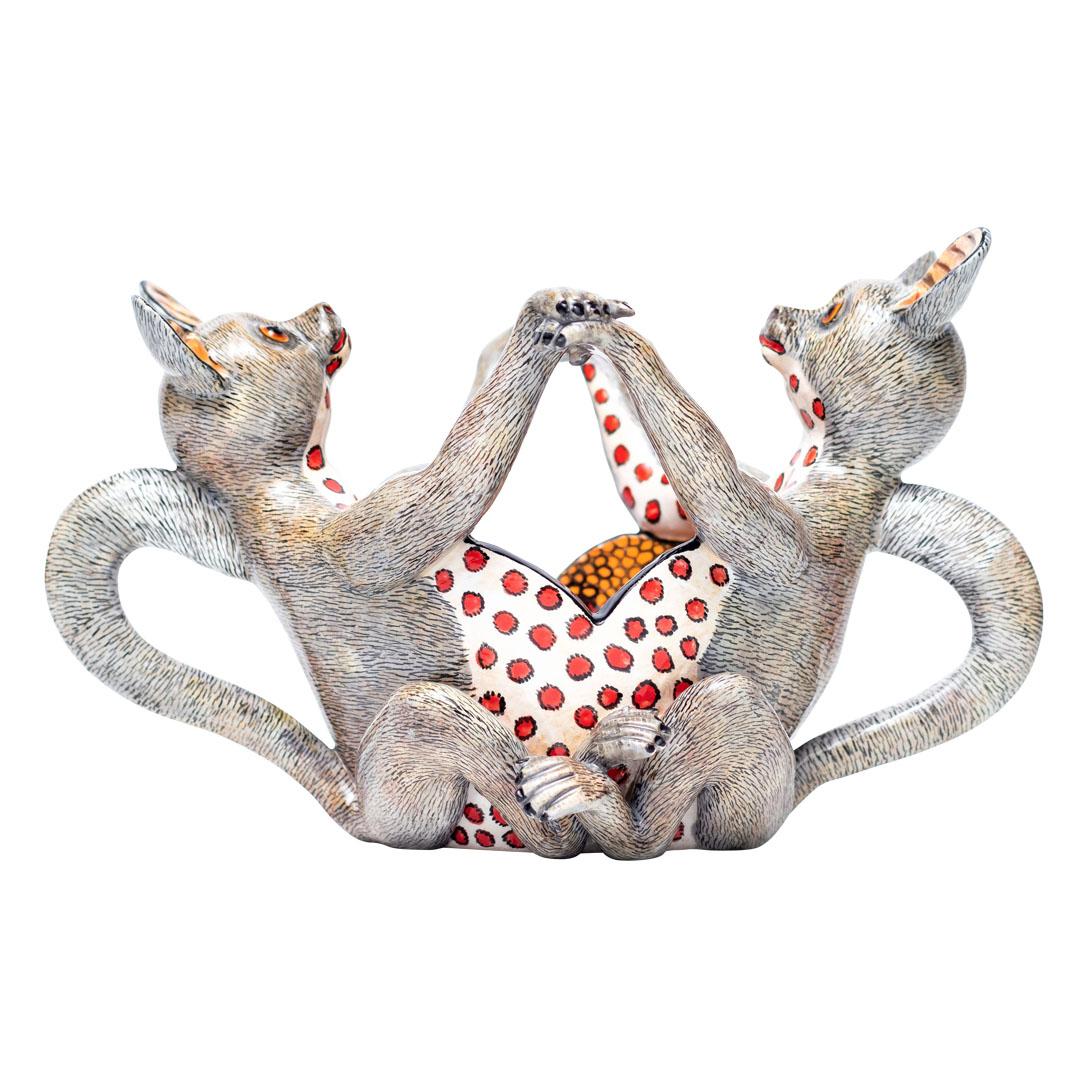 Ceramic Bushbaby   Peanut Bowl , hand made in South Africa In Excellent Condition In North Miami, FL