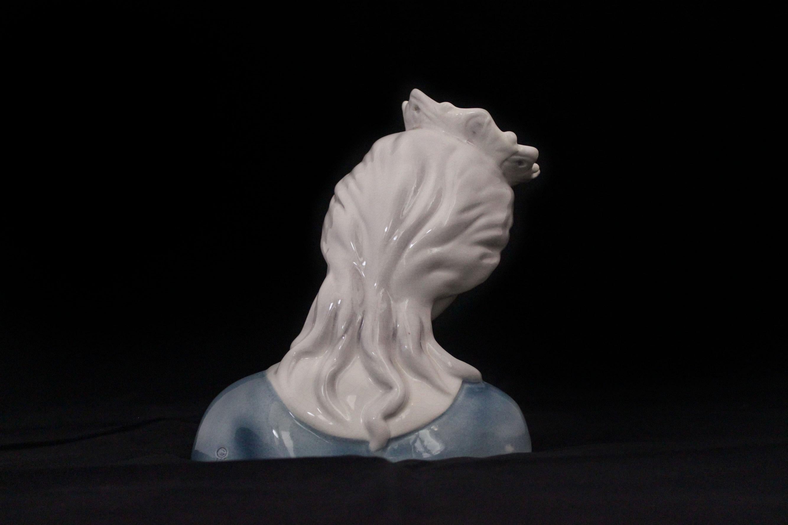 Busto di Madonna in ceramica di Goldscheider, anni '40
