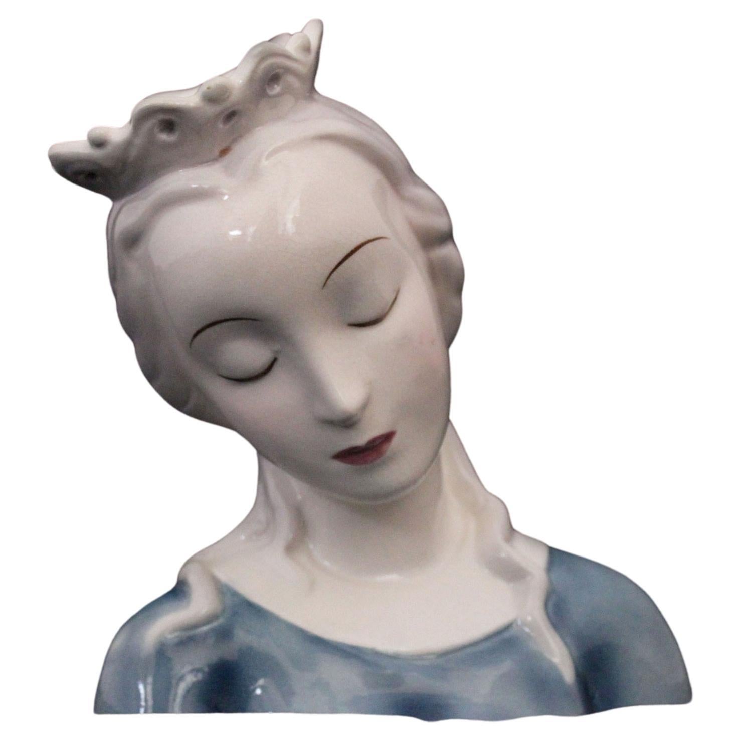 Ceramic Bust of Madonna from Goldscheider, 1940s For Sale