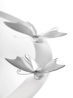 Ceramica "BUTTERFLY" Realizzata a mano in platino da Gabriella B. Made in Italy