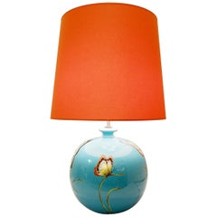 Lampada da tavolo a farfalla in ceramica firmata Ghinza