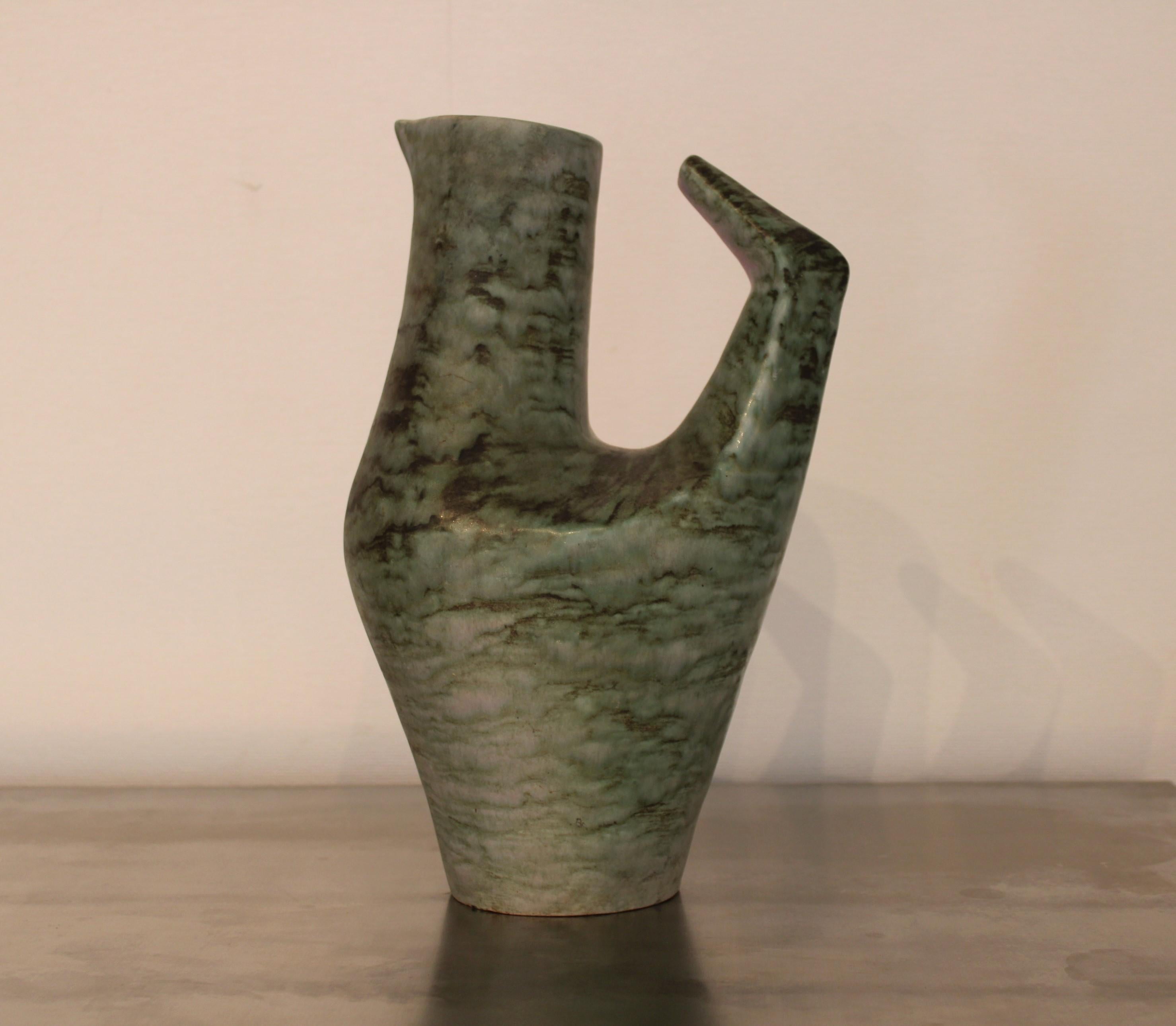 French Ceramic vase-pitcher by Jacques Blin, France, circa 1955 For Sale