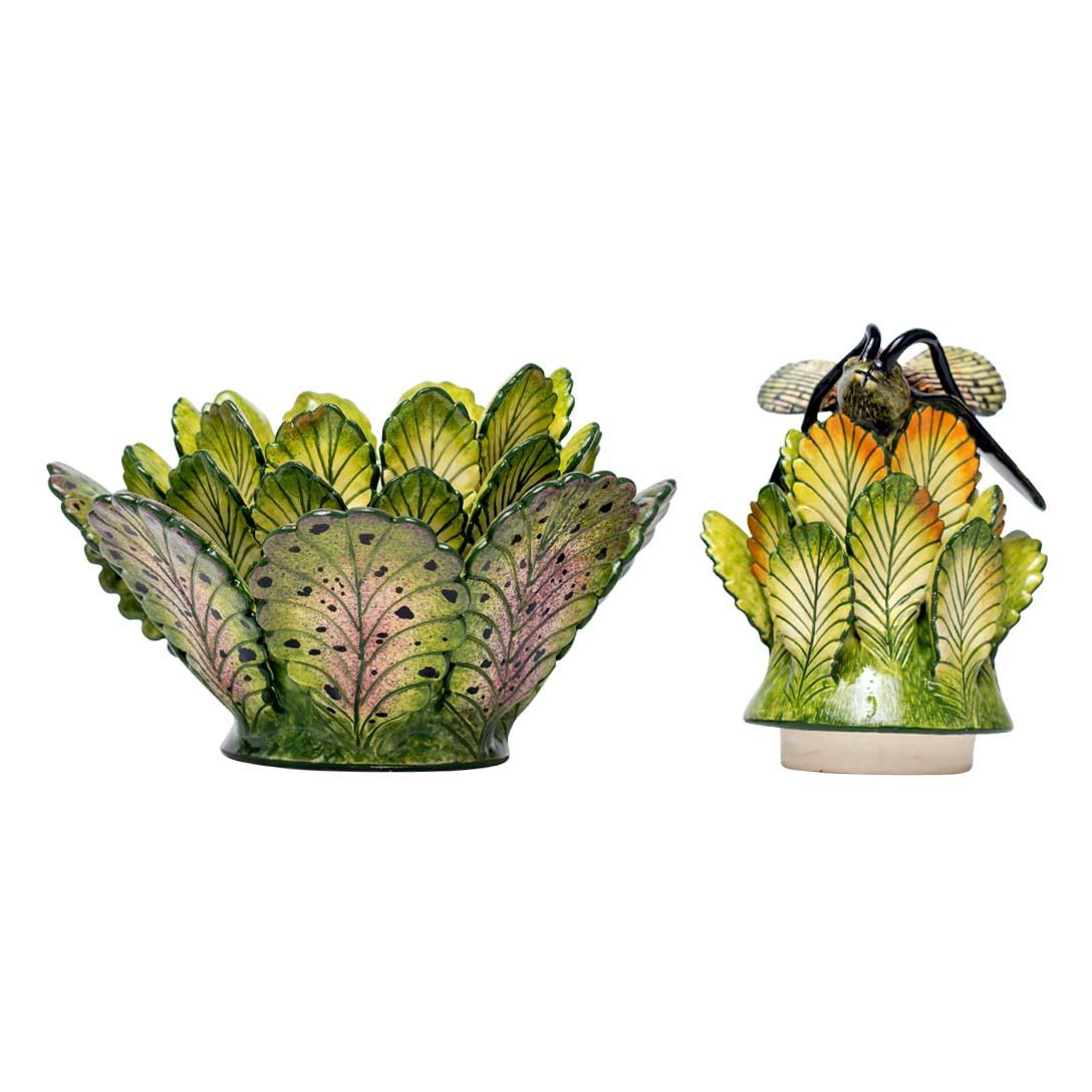 South African Ceramic Cabbage Jewelry Box  , hand made in South Africa
