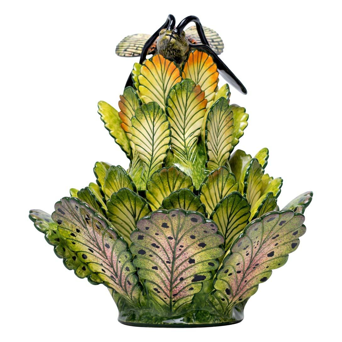 Ceramic Cabbage Jewelry Box  , hand made in South Africa In Excellent Condition In North Miami, FL