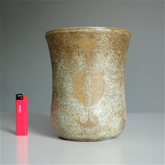 Ceramic cachepot with abstract design by 2 Potiers, Late 20th century, France