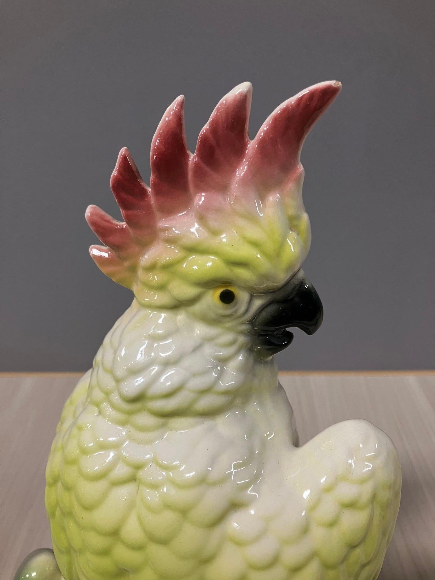 Ceramic California Pottery Tropical Cockatoo Planter For Sale 5