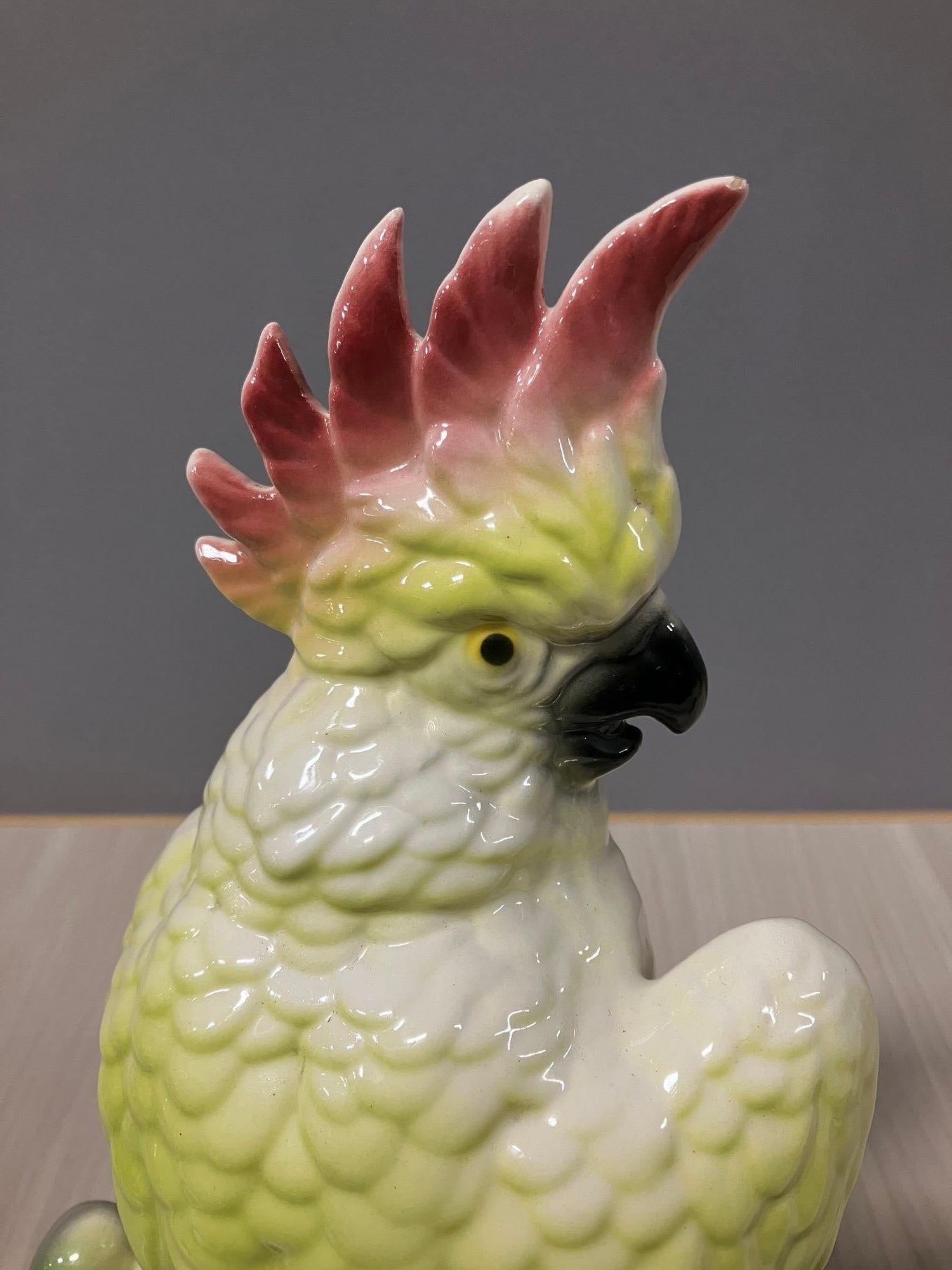 Ceramic California Pottery Tropical Cockatoo Planter For Sale 4