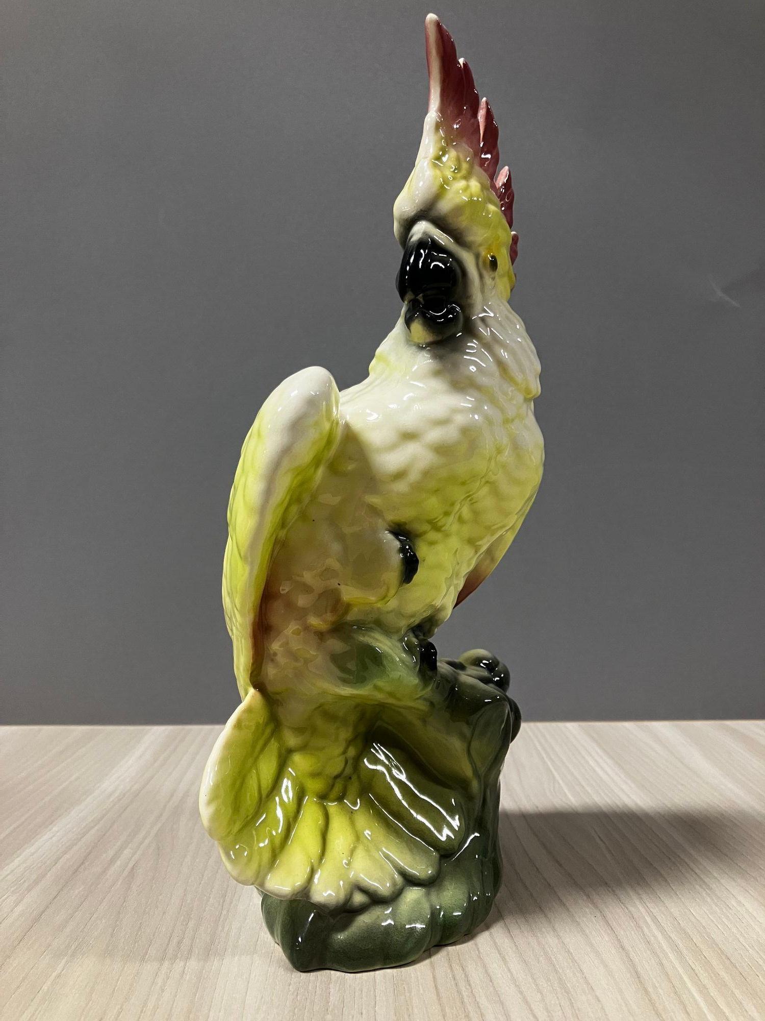 Ceramic California Pottery Tropical Cockatoo Planter For Sale 1