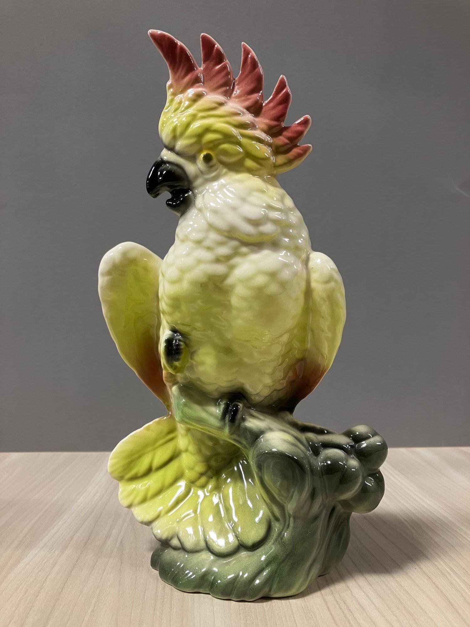 Ceramic California Pottery Tropical Cockatoo Planter For Sale 2