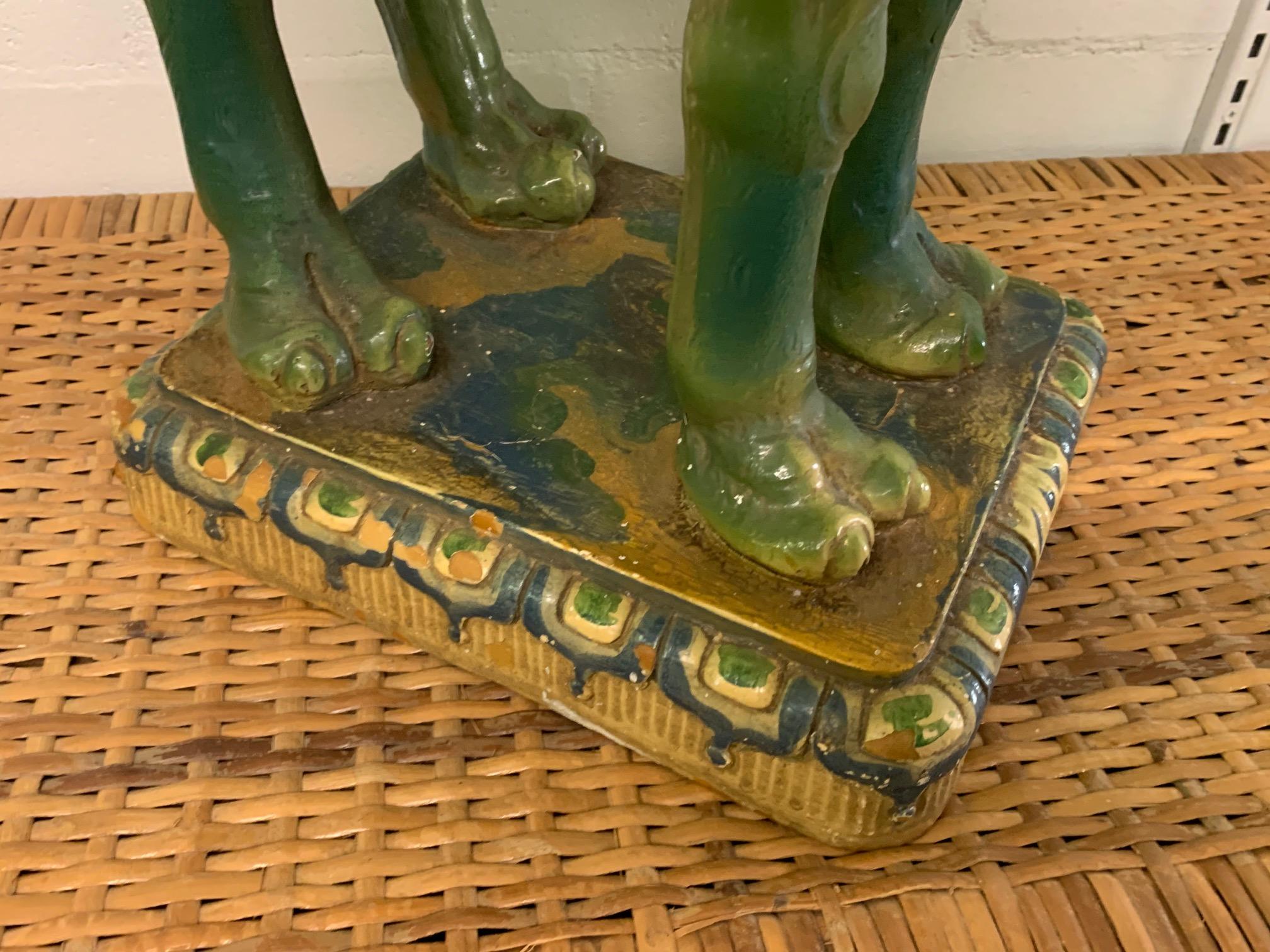 Late 20th Century Ceramic Camel Garden Stool Footstool