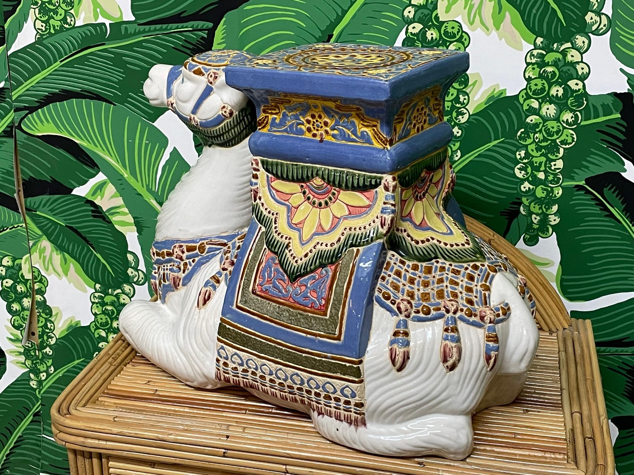 Fin du 20e siècle Siège de jardin camel peint à la main