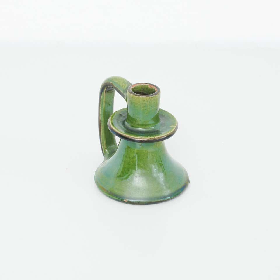 Spanish Ceramic Candle Holder by Catalan artist Diaz Costa, circa 1960 For Sale