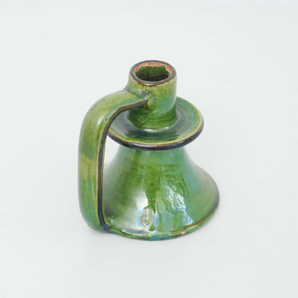 Mid-20th Century Ceramic Candle Holder by Catalan artist Diaz Costa, circa 1960 For Sale