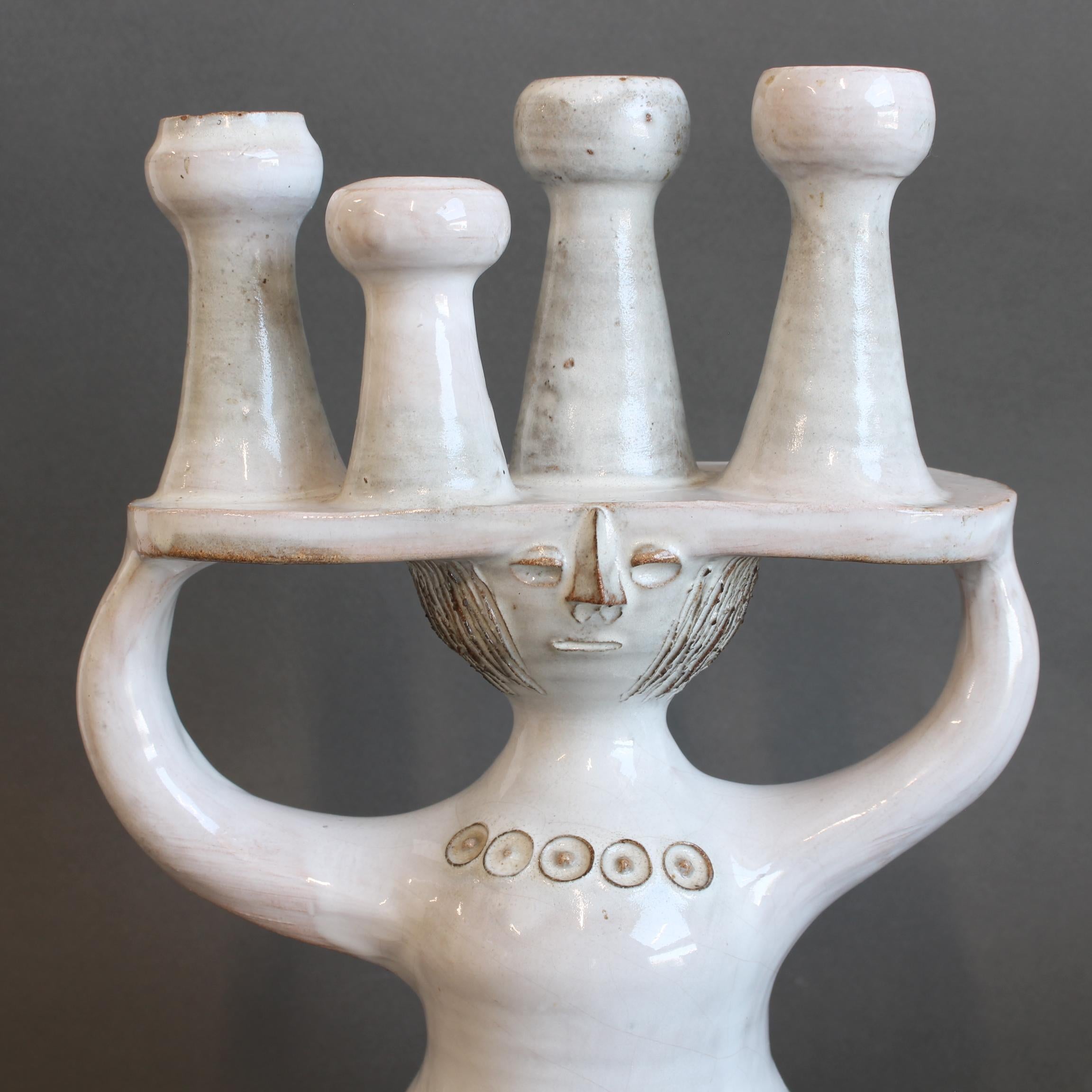 Bougeoir en céramique / Sculpture 'Pottery Porter' de Jacques Pouchain en vente 3