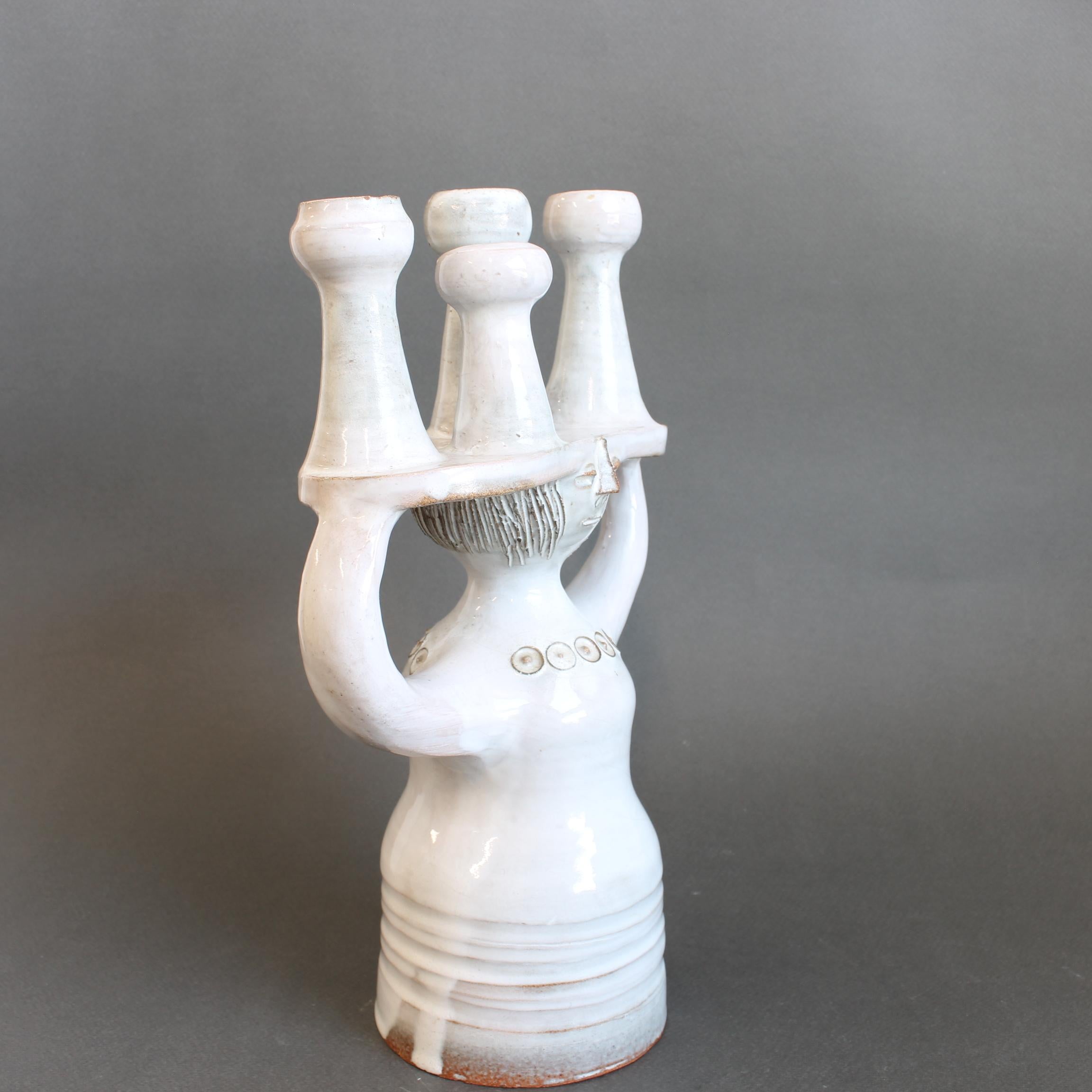 Bougeoir en céramique / Sculpture 'Pottery Porter' de Jacques Pouchain Bon état - En vente à London, GB