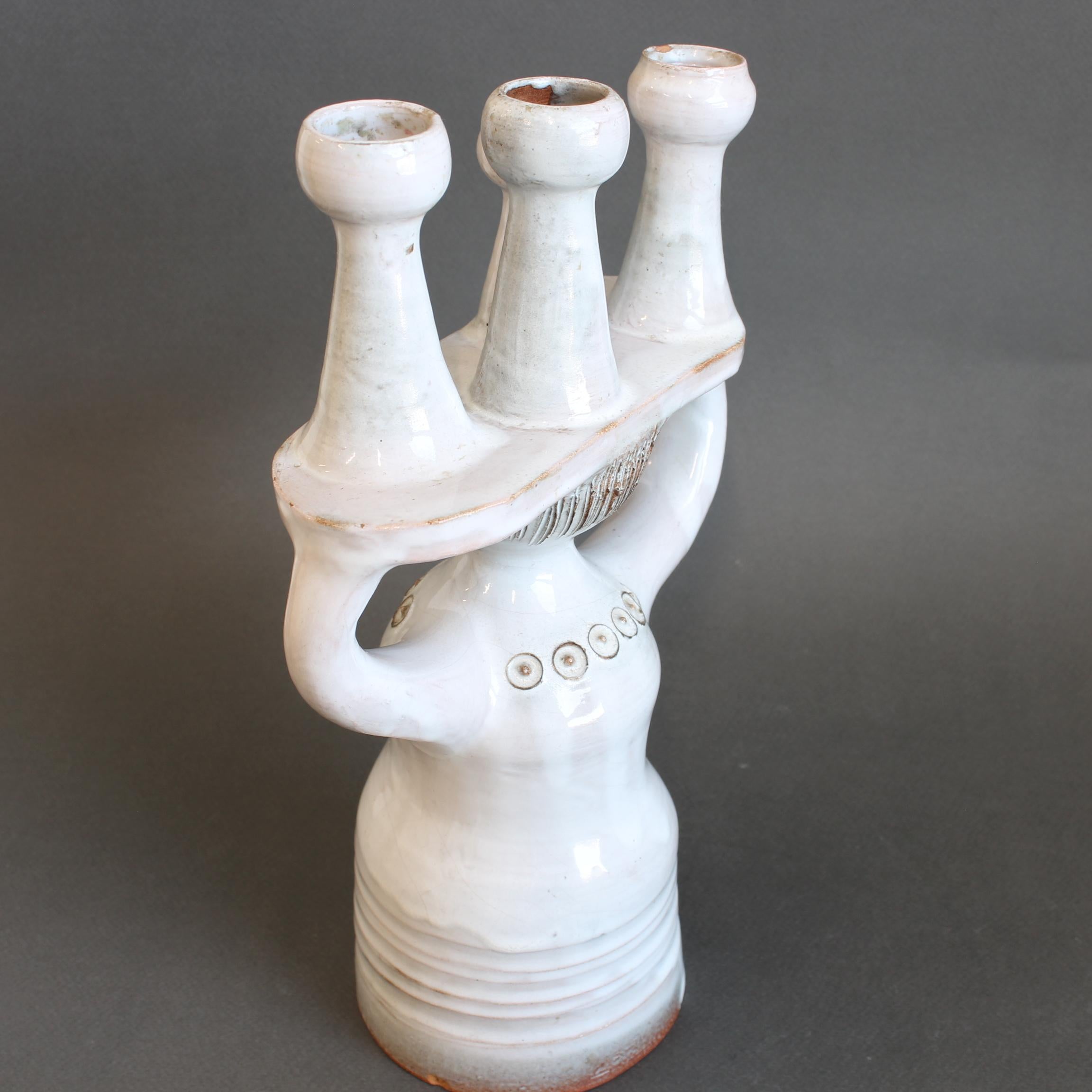 Bougeoir en c�éramique / Sculpture 'Pottery Porter' de Jacques Pouchain en vente 1