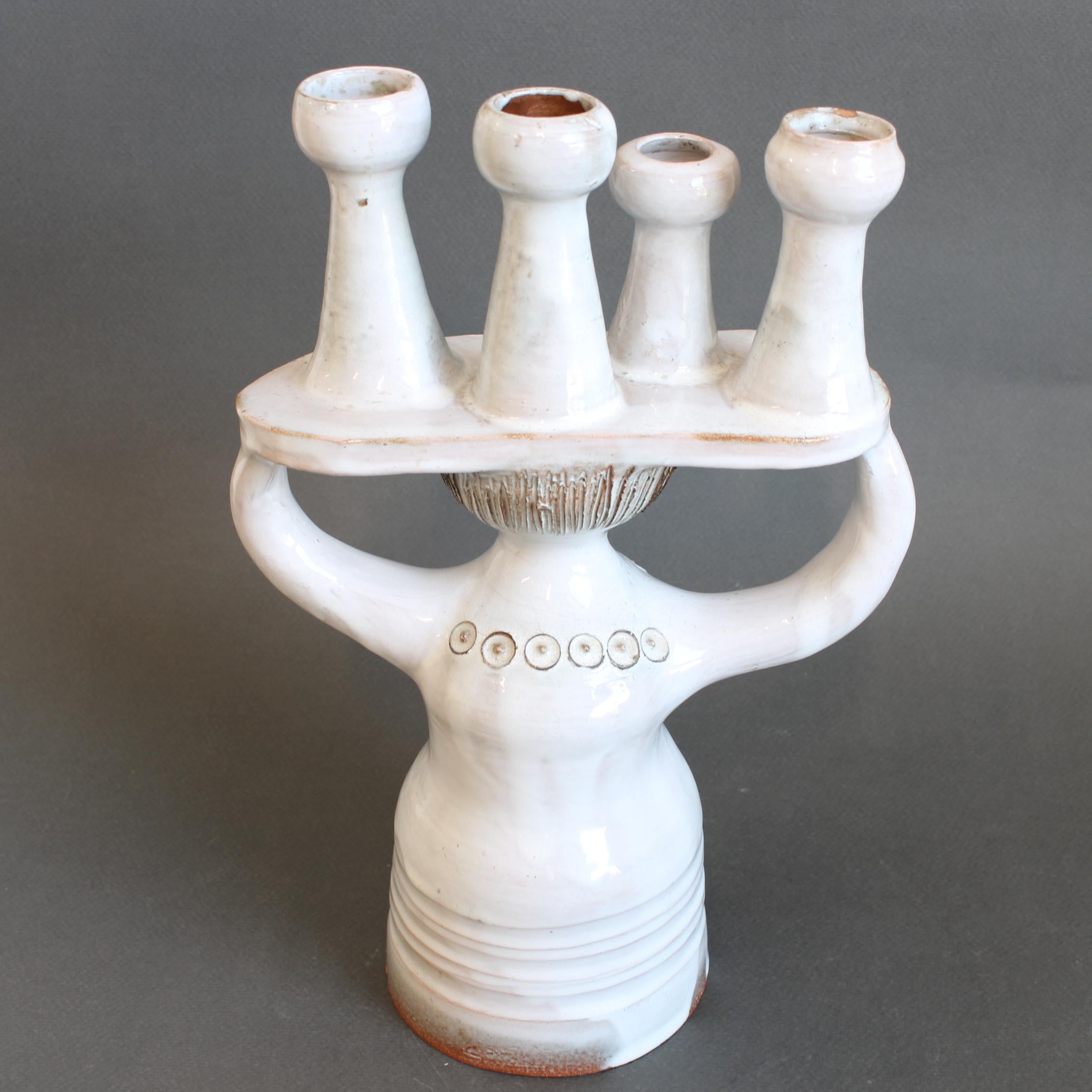 Bougeoir en céramique / Sculpture 'Pottery Porter' de Jacques Pouchain en vente 2