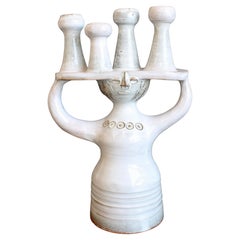 Bougeoir en céramique / Sculpture 'Pottery Porter' de Jacques Pouchain