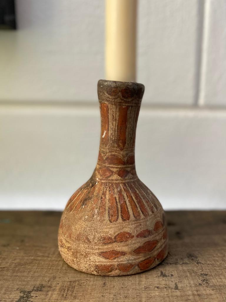 Rustic Ceramic Candleholder from Mexico, Circa 1970's