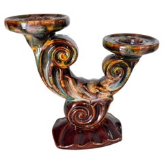 Ceramic CandleholderOr Candlestick By Saint jean ceramic France 1970