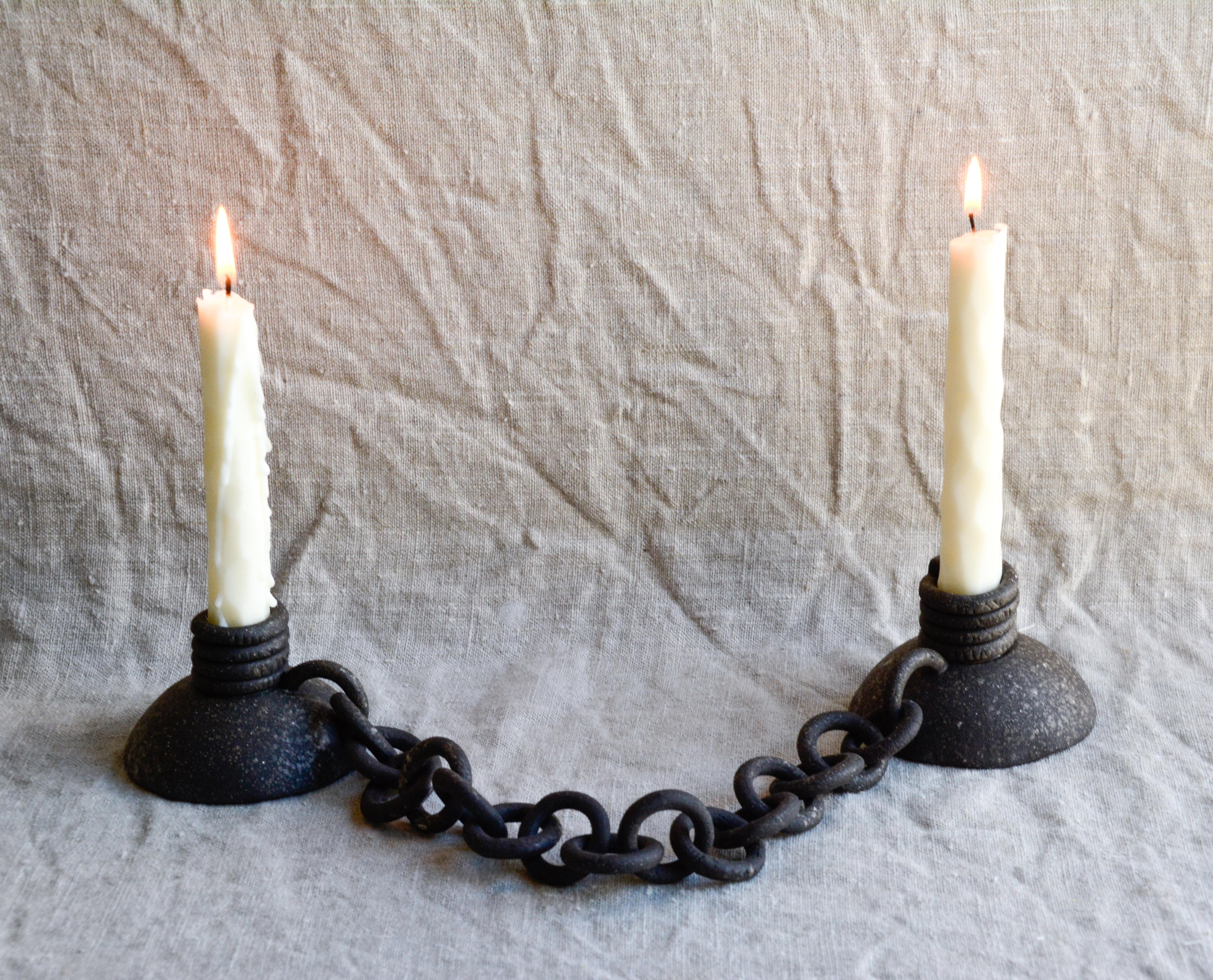 A truly unique candlestick holder that add a touch of eclecticism and mysticism to your space, reflecting the strong connections that light builds in our inner selves and the bond that it creates in the darkness.
The candle holder also makes a