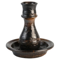 Ceramic Candlestick Signed Jean Marais in the 1970s