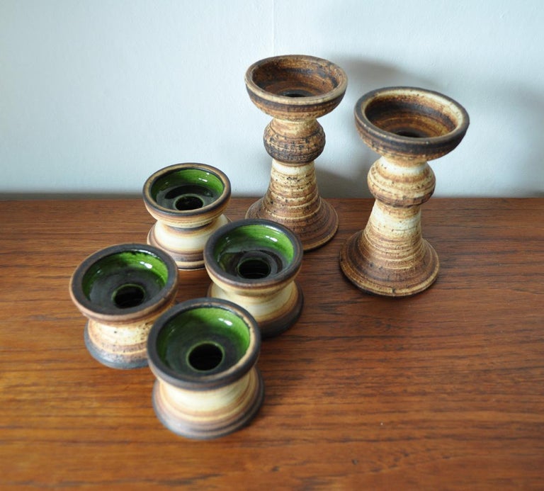 Ceramic Candlesticks from Denmark at 1stDibs