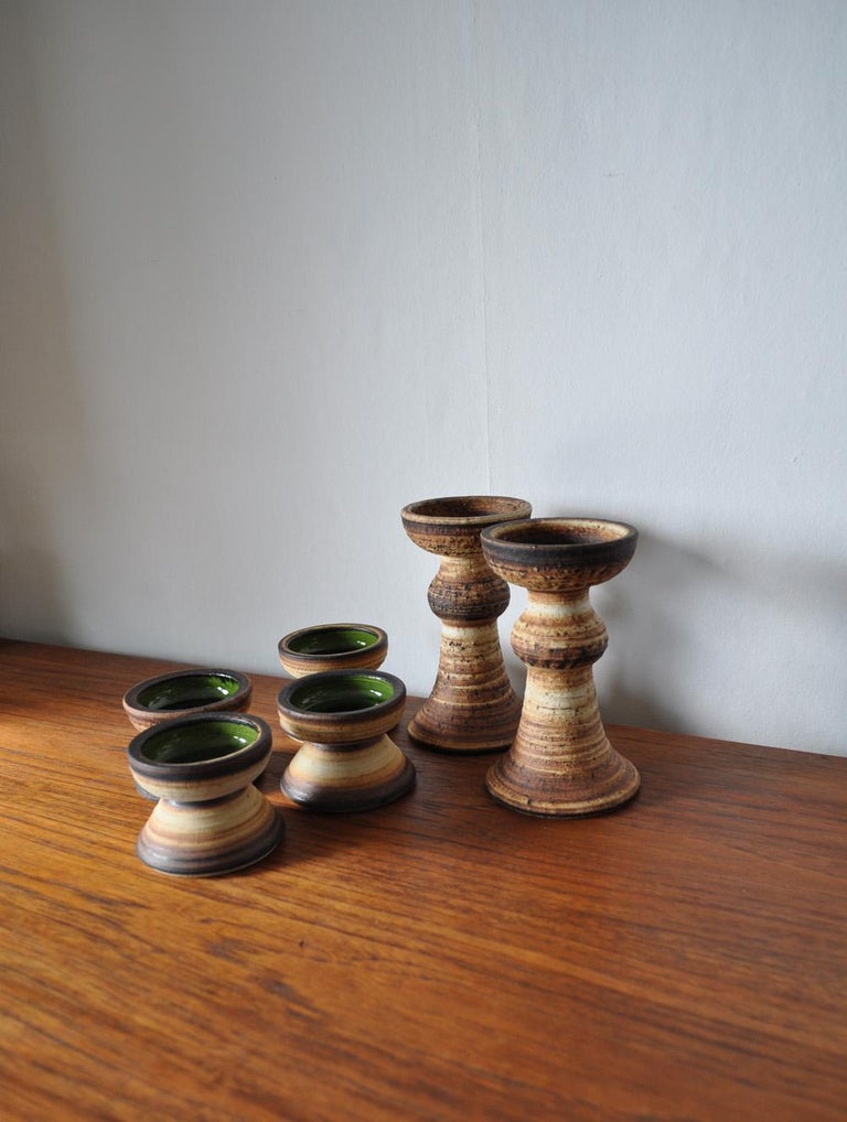 Ceramic Candlesticks from Denmark at 1stDibs
