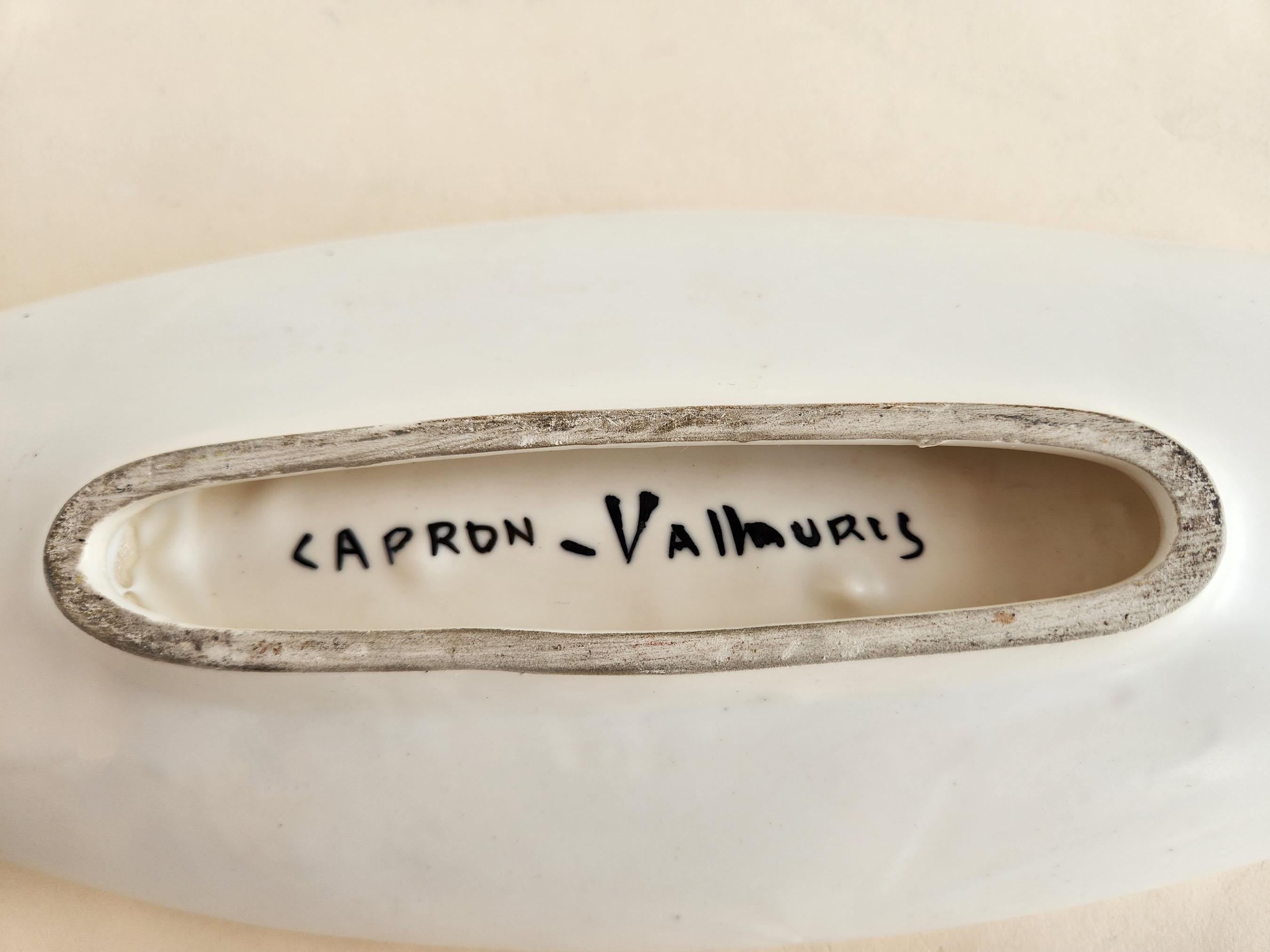 Roger Capron - Ceramic Canoe Dish with Abstract Design For Sale 3