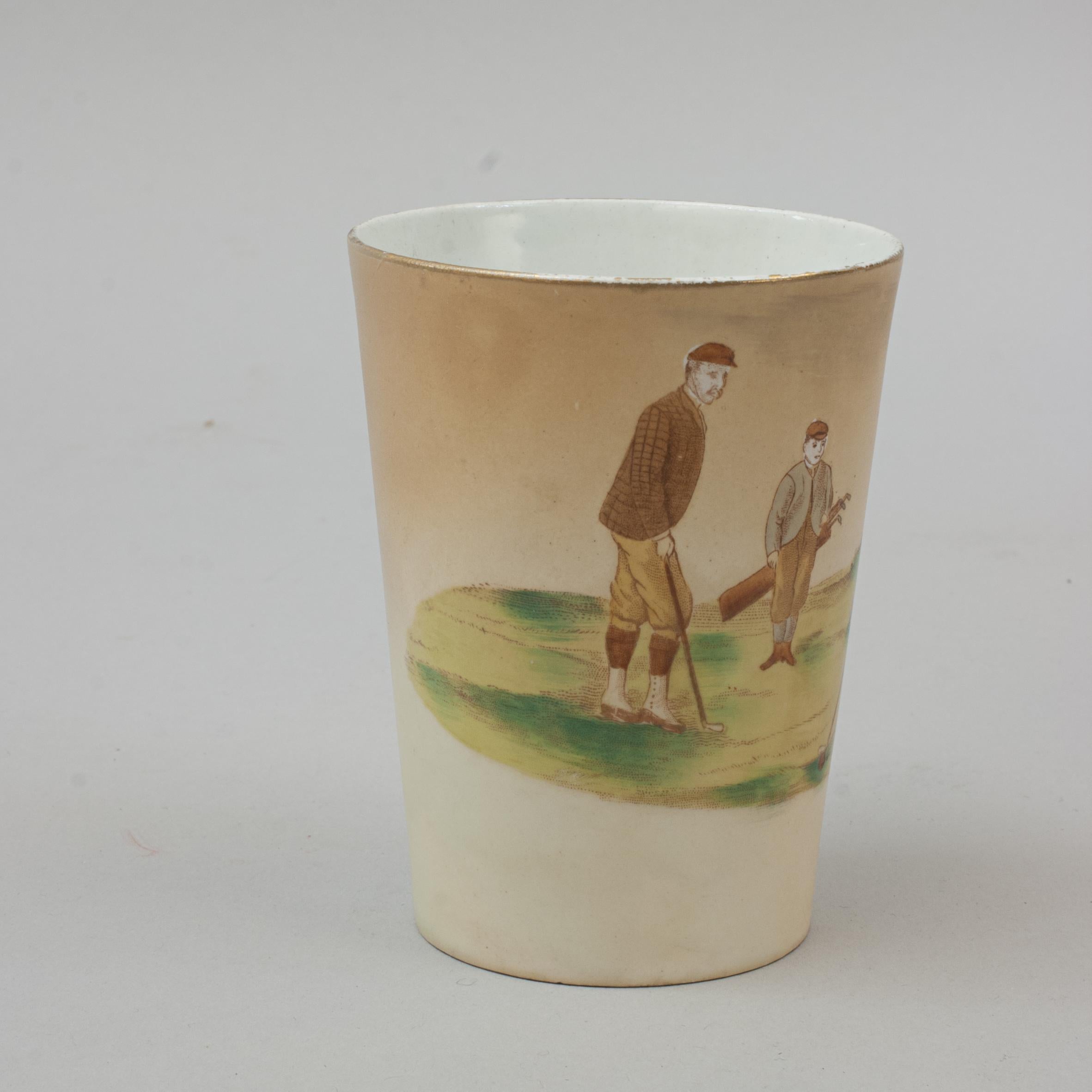 British Ceramic Carlton Ware Golf Beaker For Sale