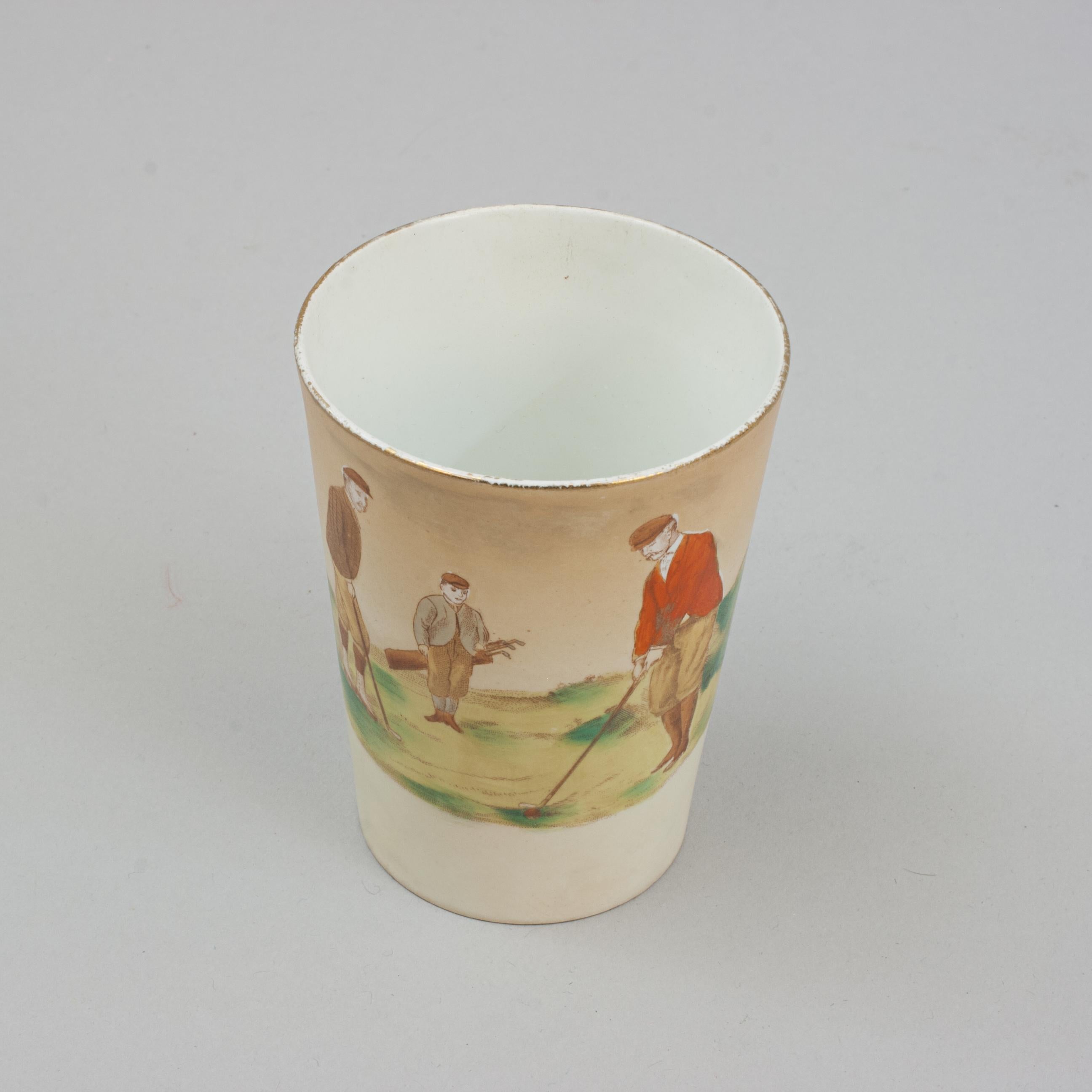 Early 20th Century Ceramic Carlton Ware Golf Beaker For Sale
