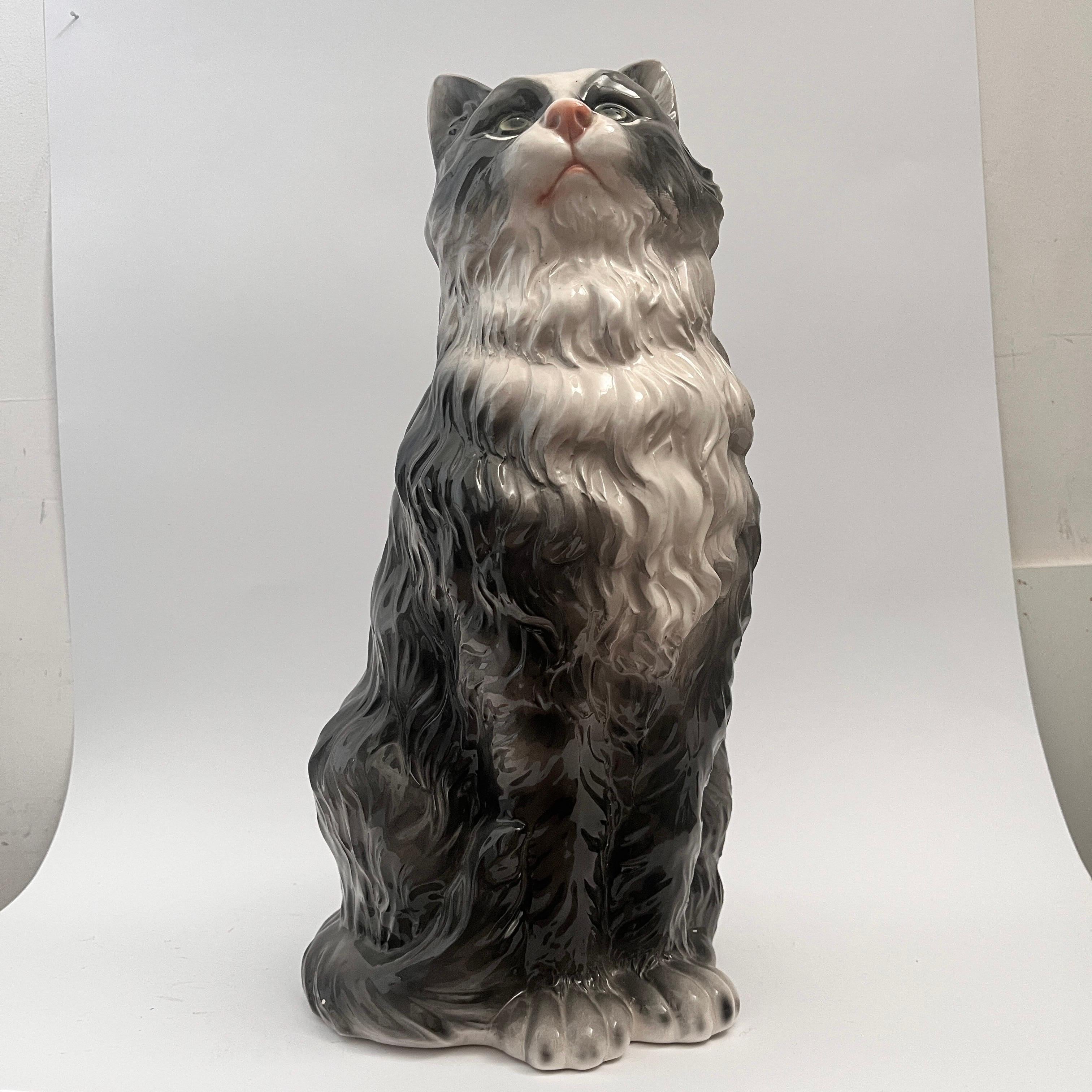 Gato de cerámica de Ceramiche Boxer Italiano en venta