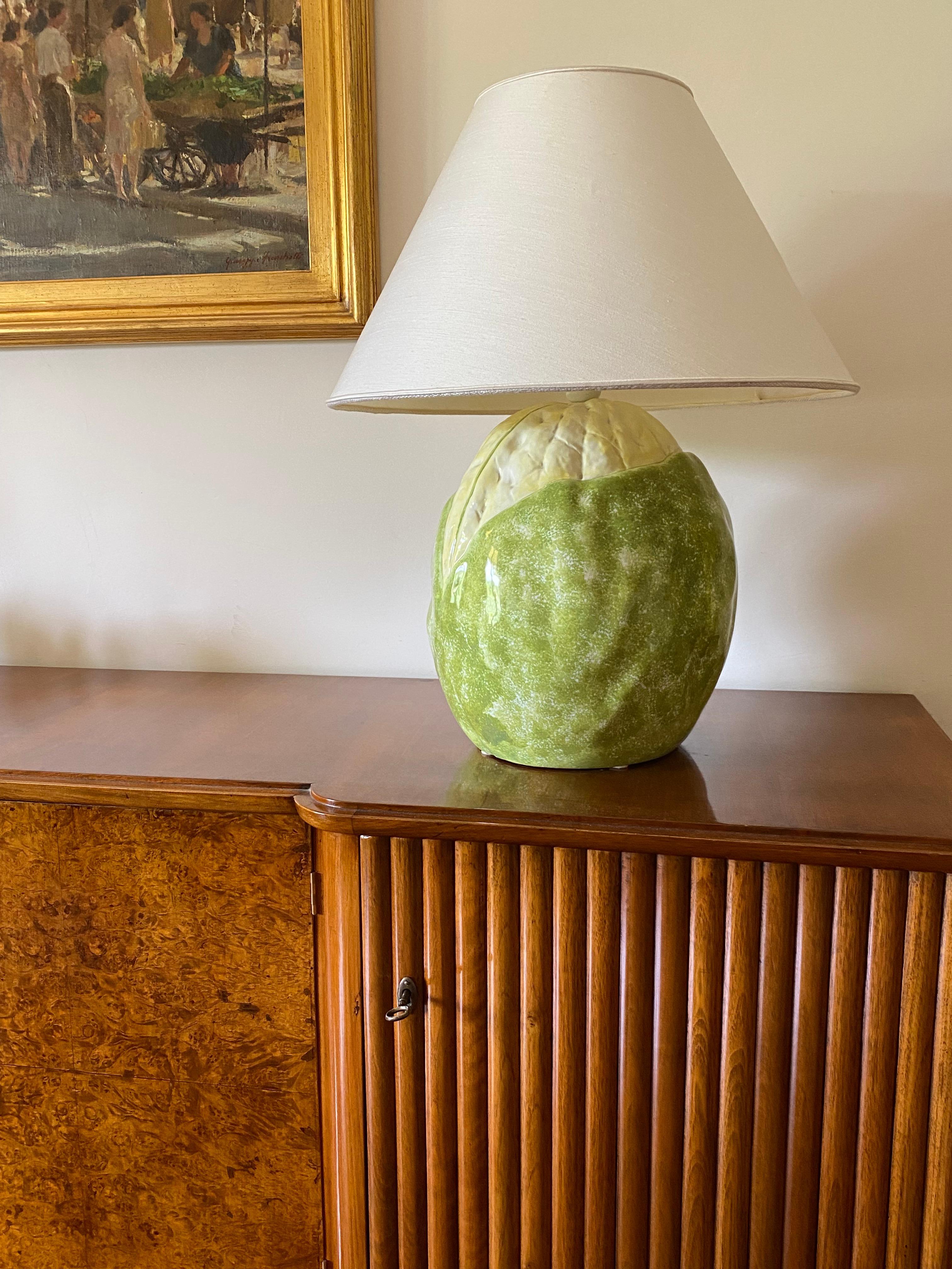 Ceramic cauliflower-shaped lamp, Italy 1970s In Excellent Condition For Sale In Firenze, IT