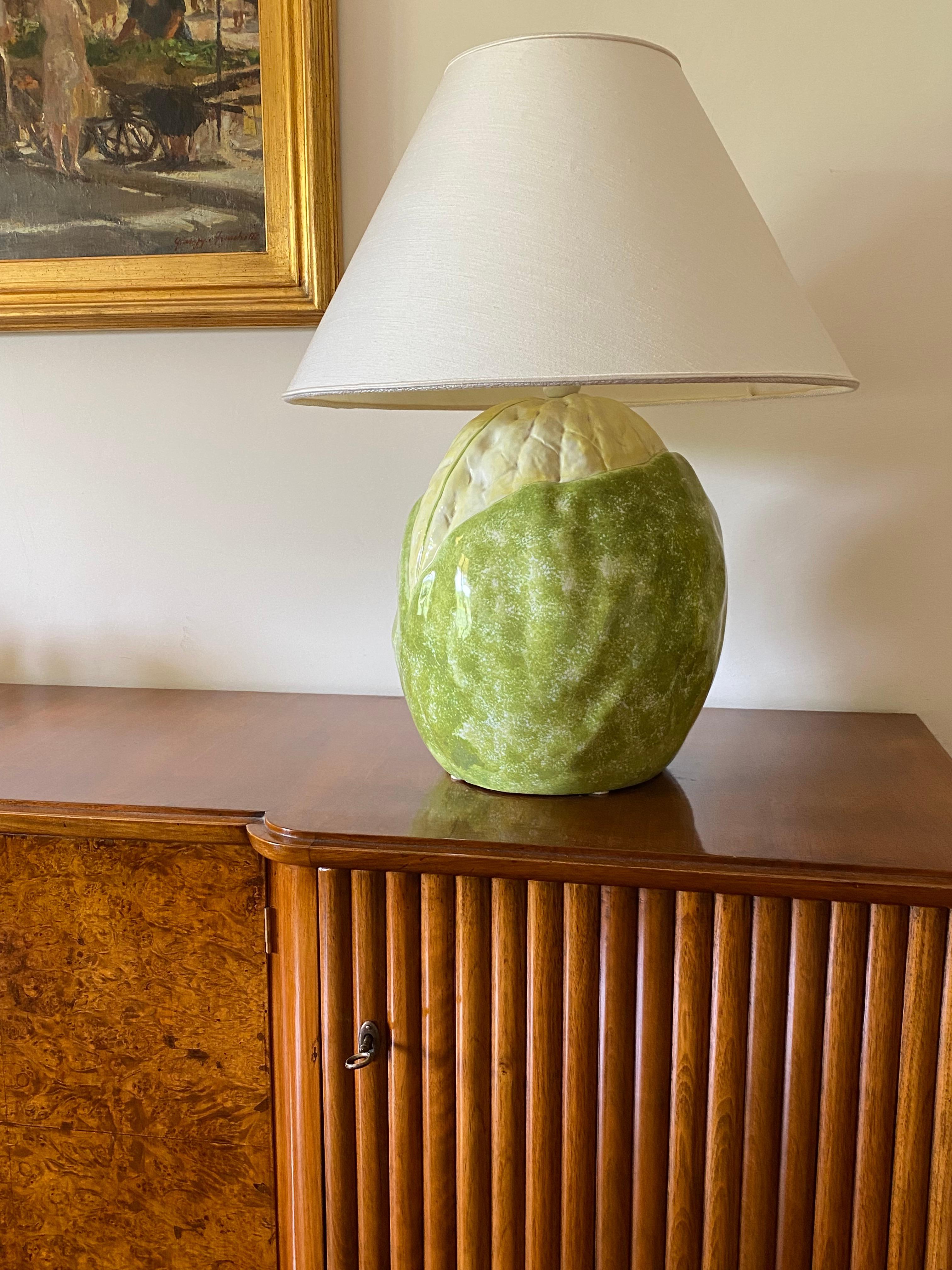 Late 20th Century Ceramic cauliflower-shaped lamp, Italy 1970s For Sale