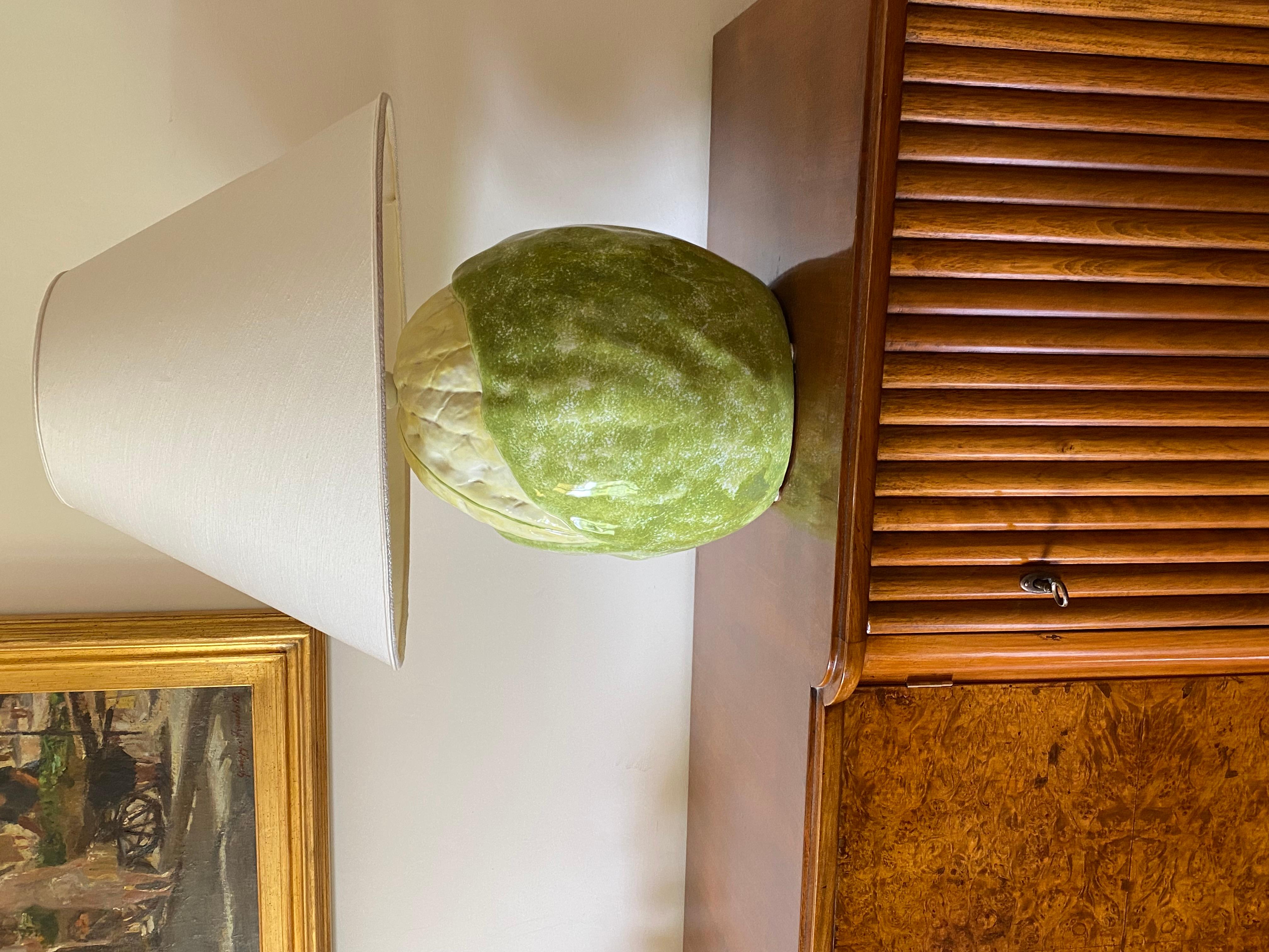 Late 20th Century Ceramic cauliflower-shaped lamp, Italy 1970s For Sale