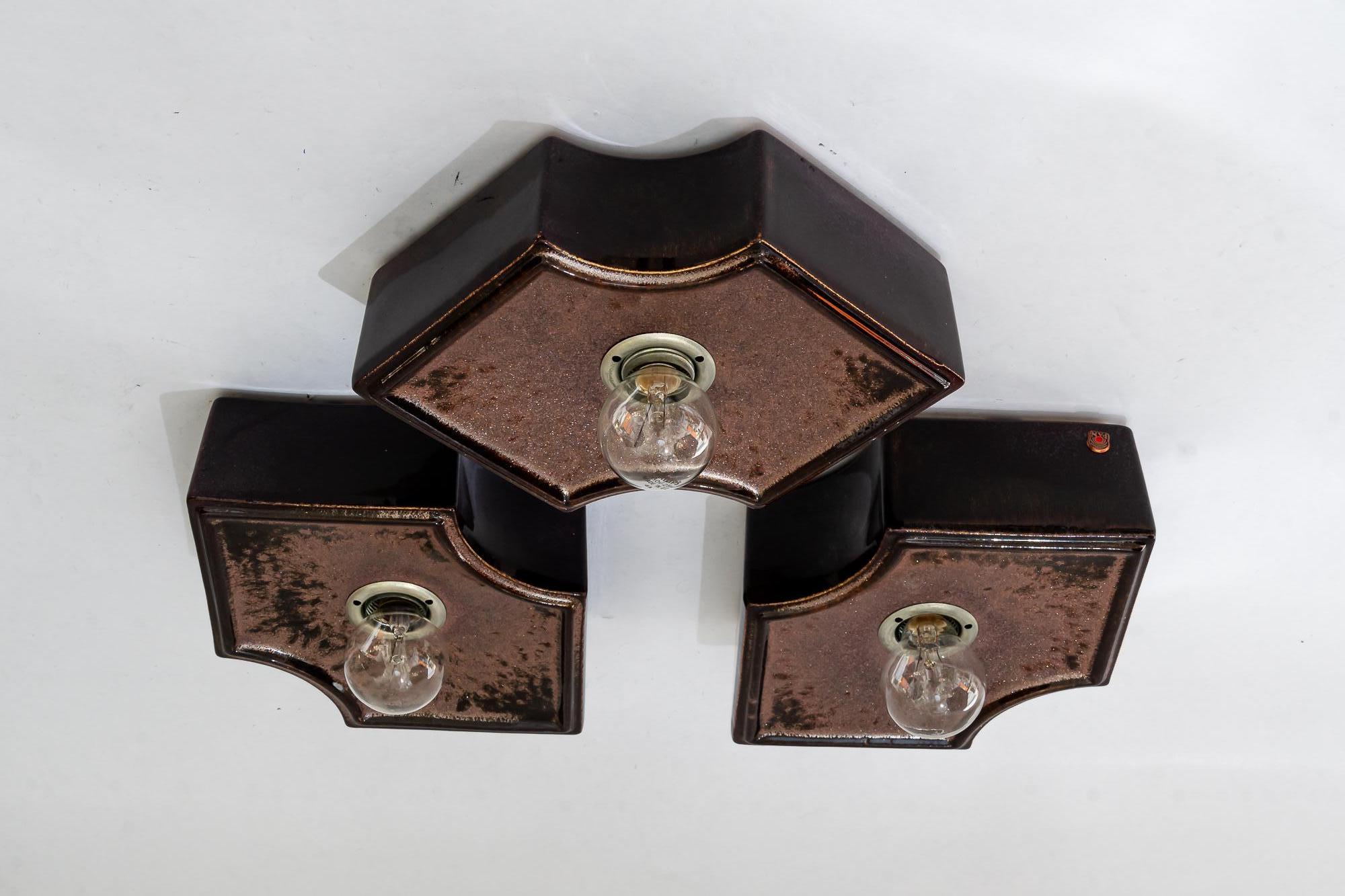 Mid-Century Modern Lampes de plafond en céramique Vienne, vers 1970 en vente