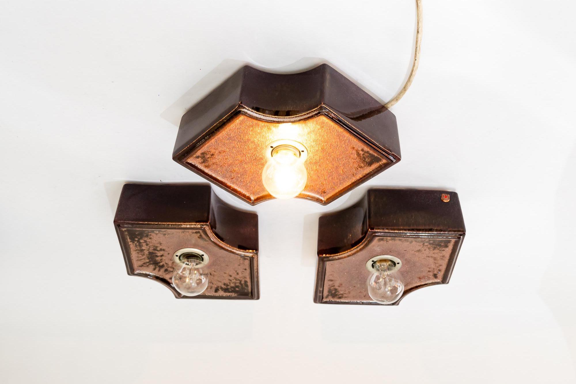 Fin du 20e siècle Lampes de plafond en céramique Vienne, vers 1970 en vente