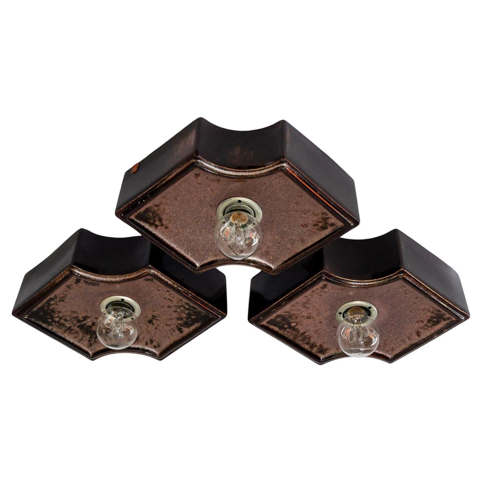 Ceramic ceiling Lamps Vienna, circa 1970s